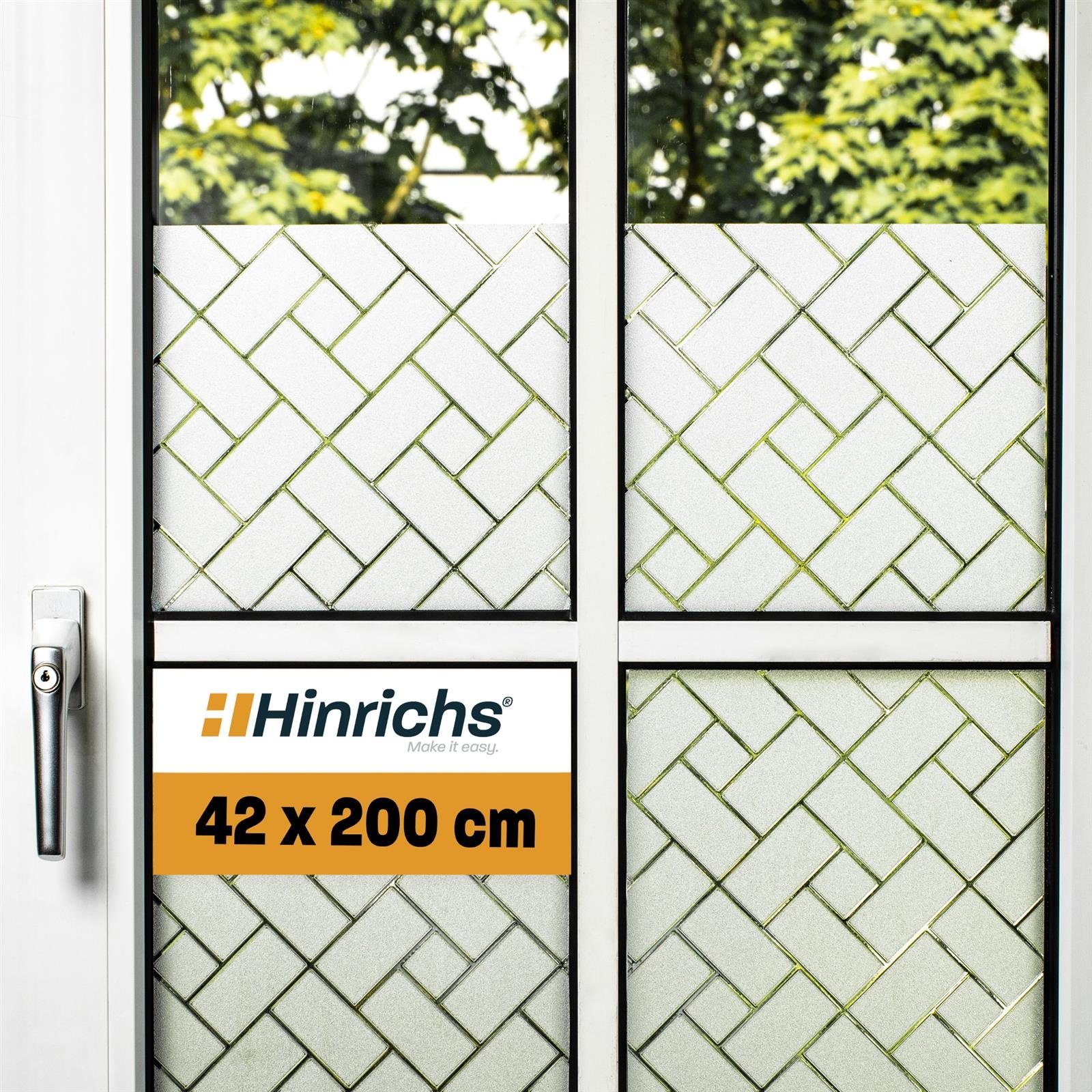 Fensterfolie Fensterfolie Rechtecke, Hinrichs, blickdicht, Selbsthaftend