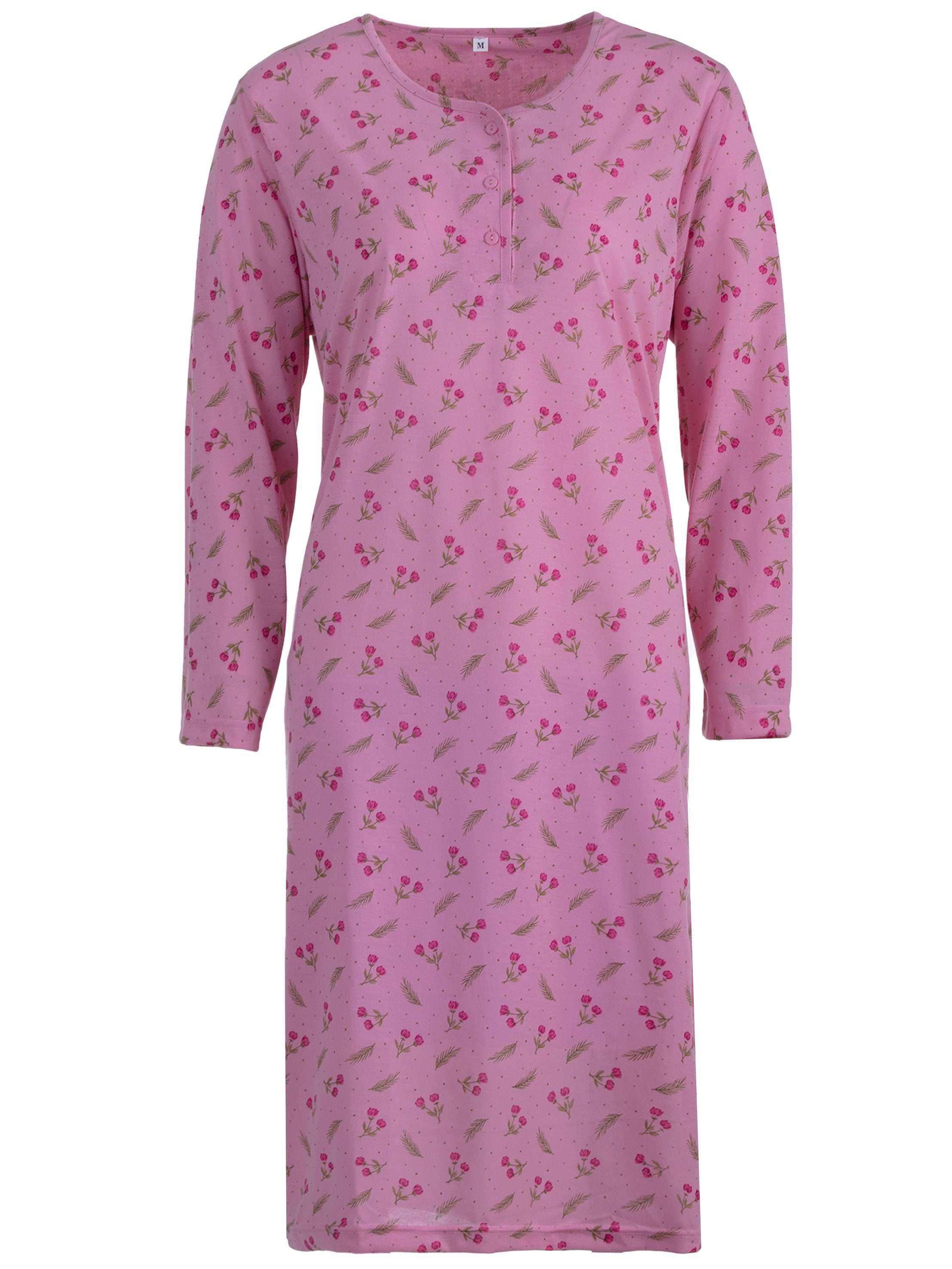 Lucky Nachthemd Nachthemd Langarm - Blumen günstig online kaufen