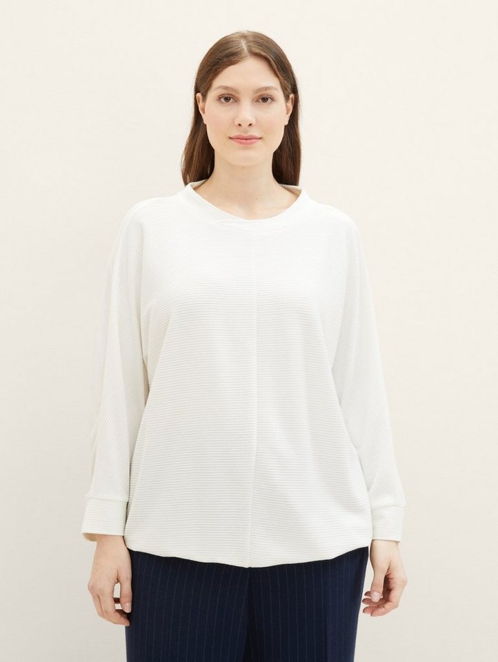 TOM TAILOR PLUS T-Shirt Plus - Loose Fit Shirt mit Struktur