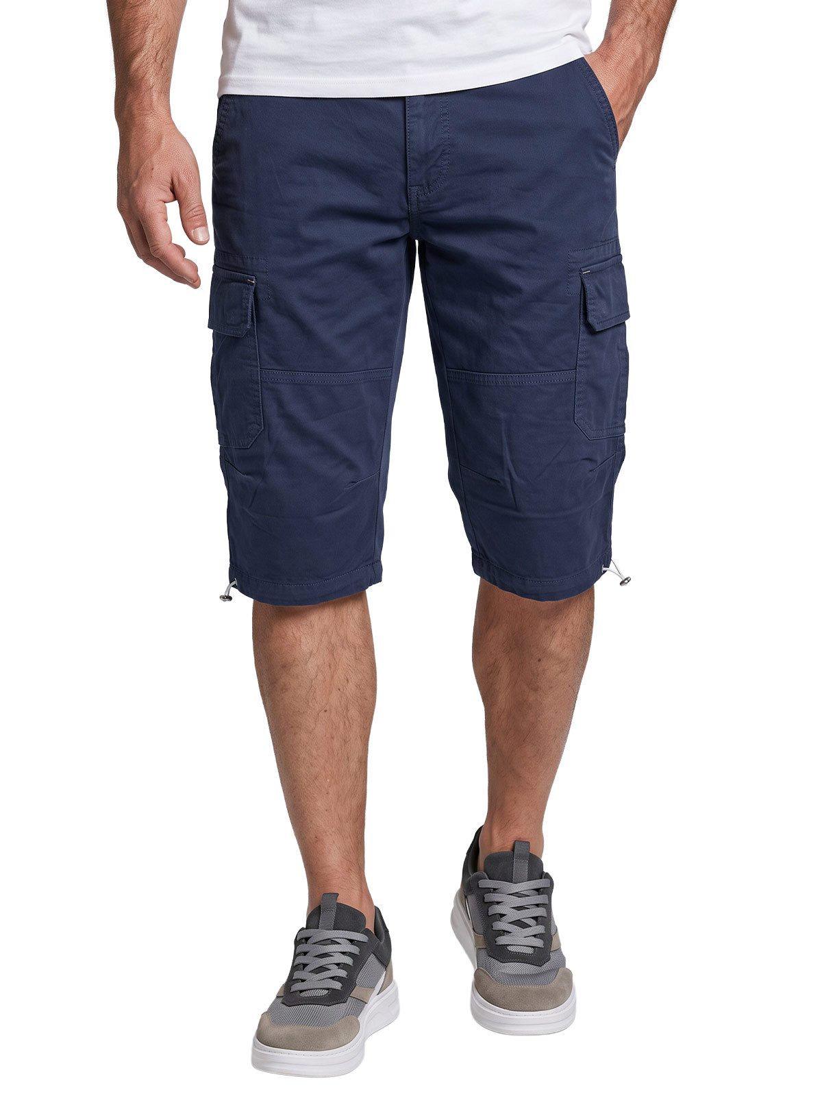 Engbers Caprihose Herren Capri Cargo Shorts aus Baumwolle, Saphirblau
