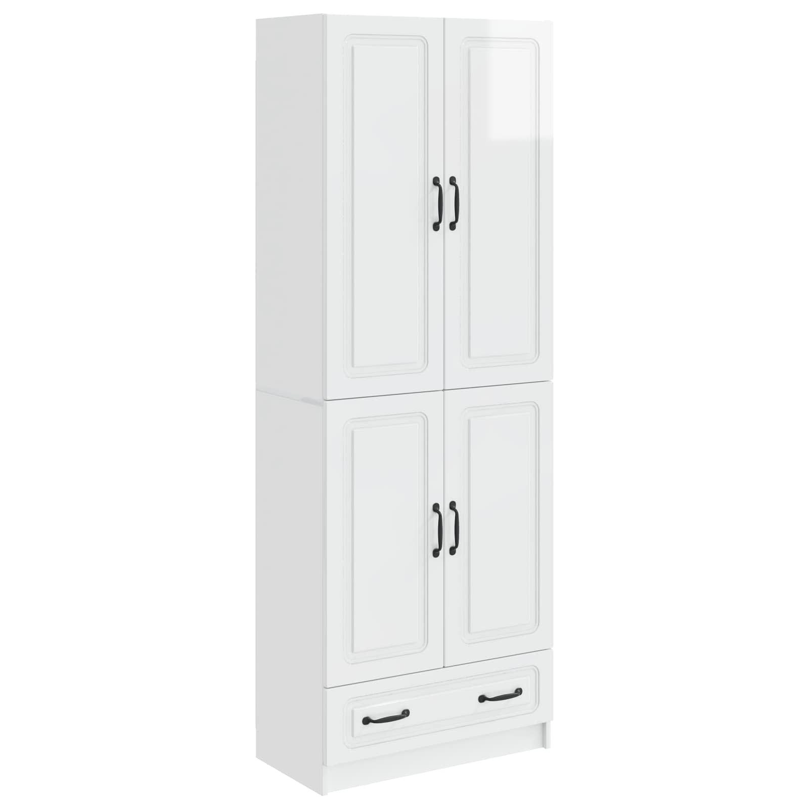 vidaXL Sideboard Schrankset 2 stk. Hochglanz Weiß Holzwerkstoff (2 St)