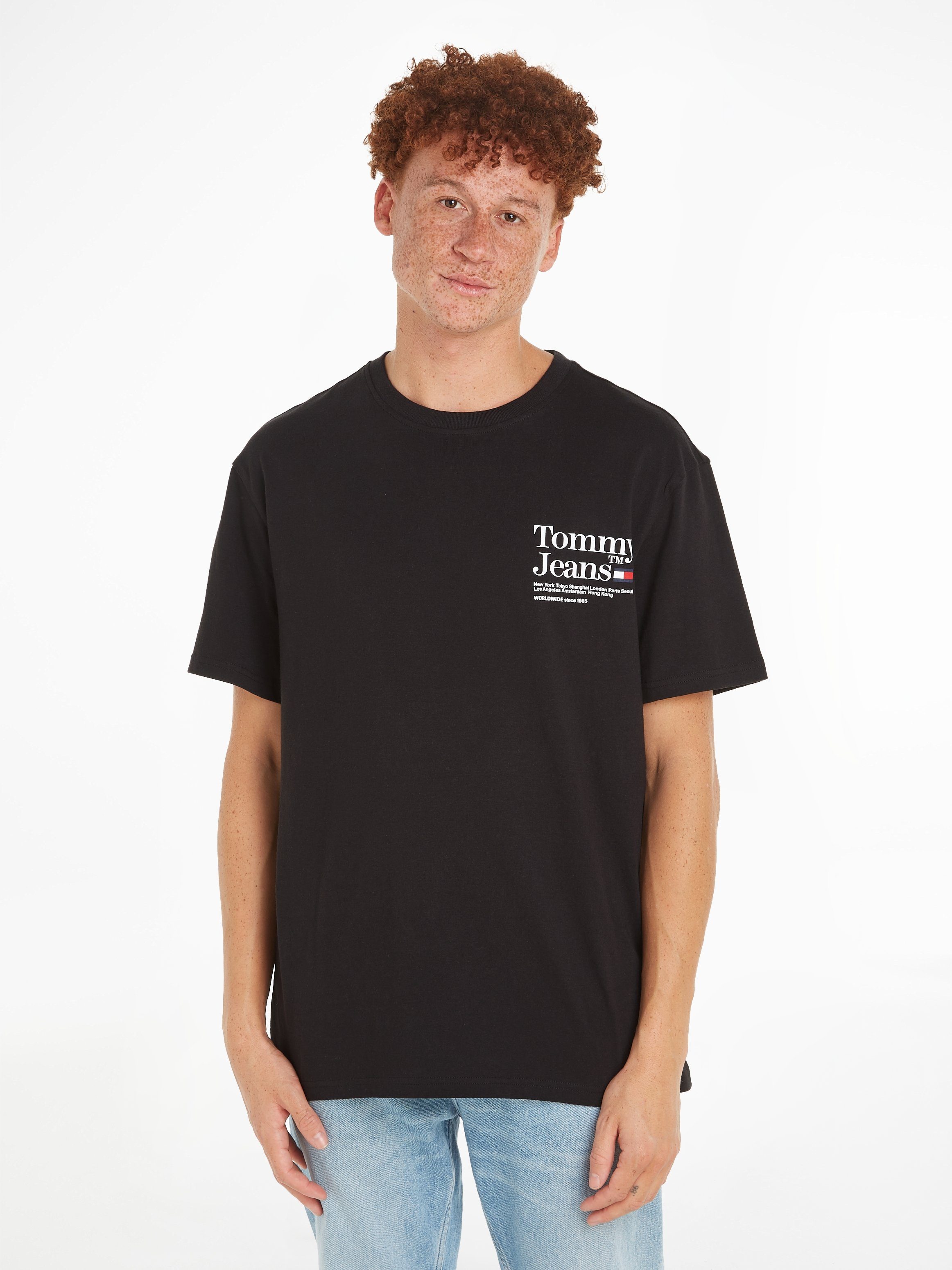 Tommy Jeans T-Shirt TJM REG MODERN TOMMY TM TEE mit großem Aufdruck auf dem Rücken Black