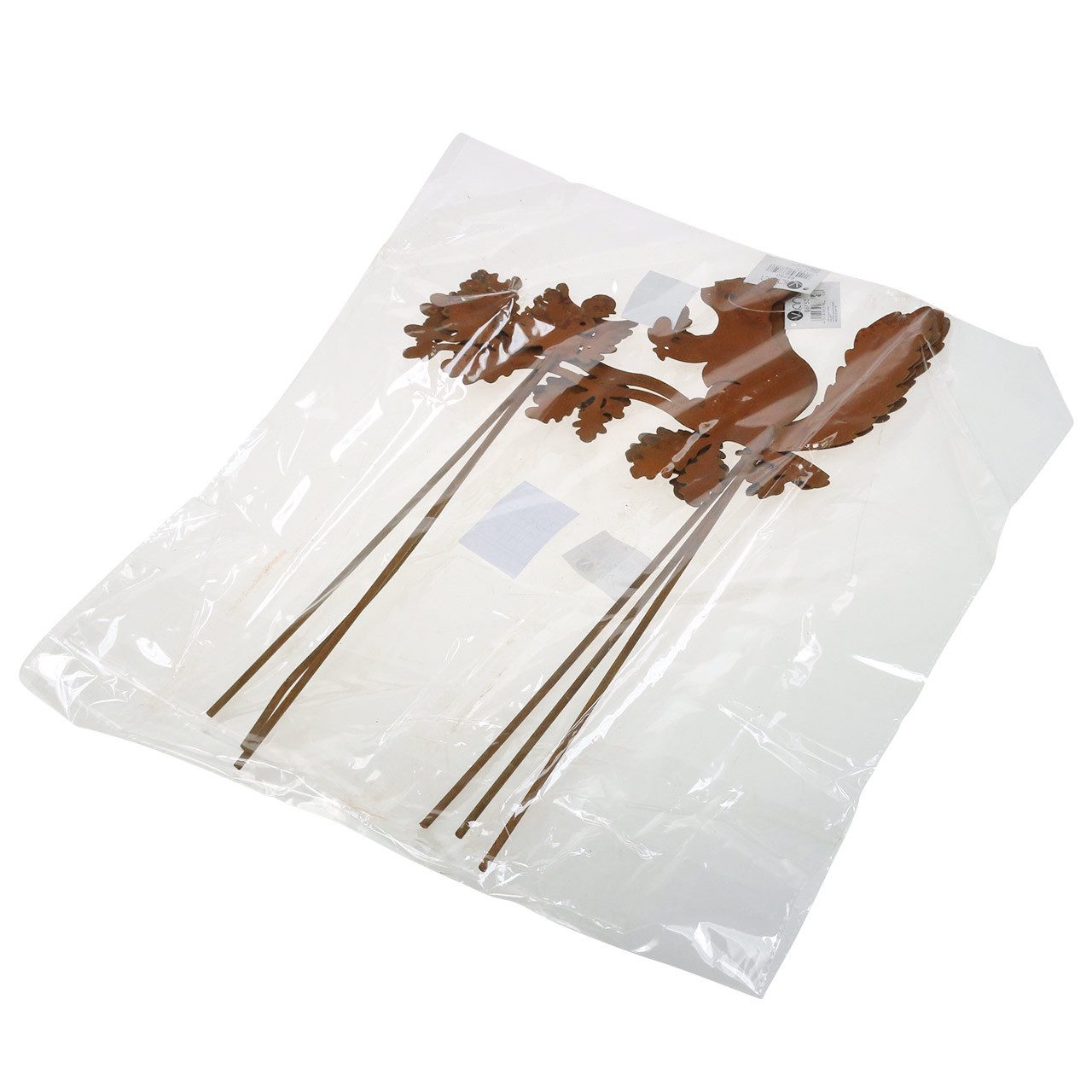 Viana Gartenfigur Gartenstecker Eichhörnchen auf Ast Metall Rostdeko Herbstdeko, 3 Stück