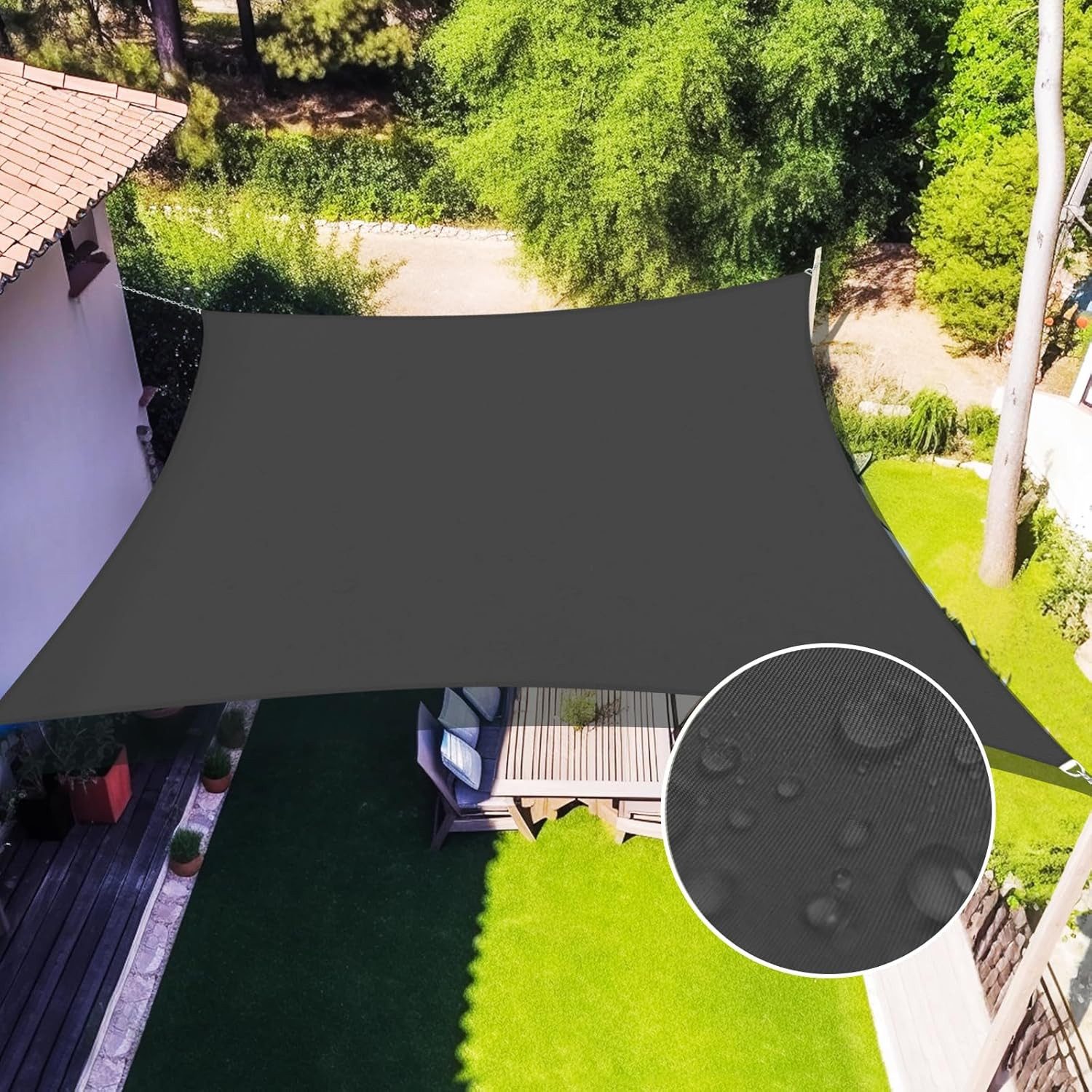 RWEUOQ Sonnensegel Quadratische UV-Schutzmarkise Wasserdicht, wetterfest günstig online kaufen
