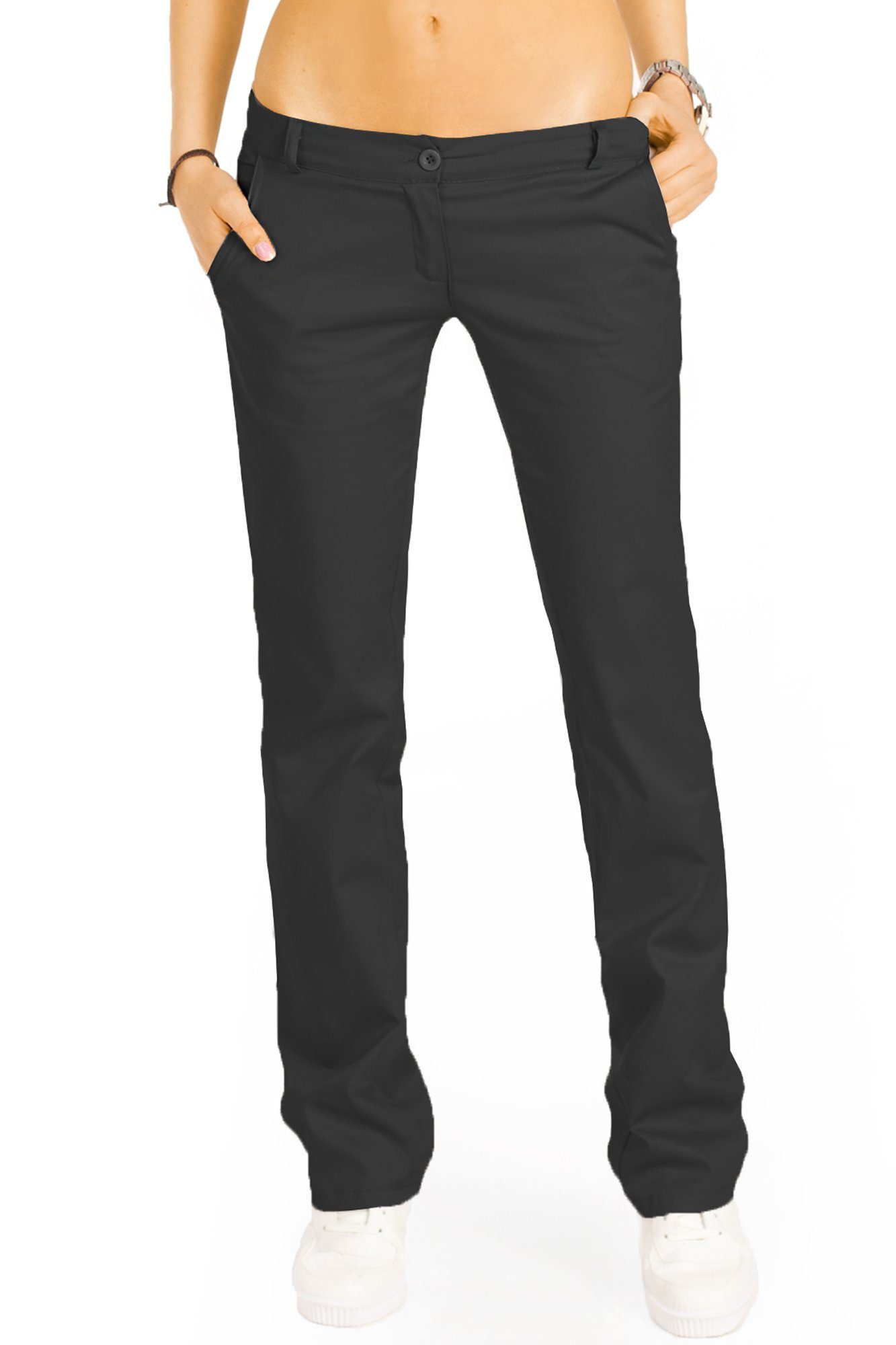 Bootcuthose low waist Damenhosen, ausgestellte Hüfthose in vielen Farben j20k