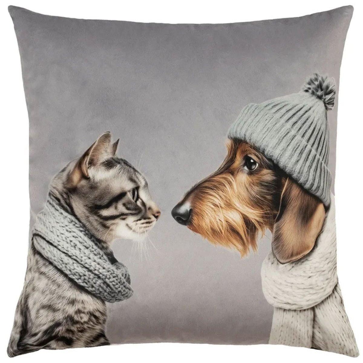 PAD Kissenhülle Kissenhülle Cat Loves Dog Light Grey (45x45cm)