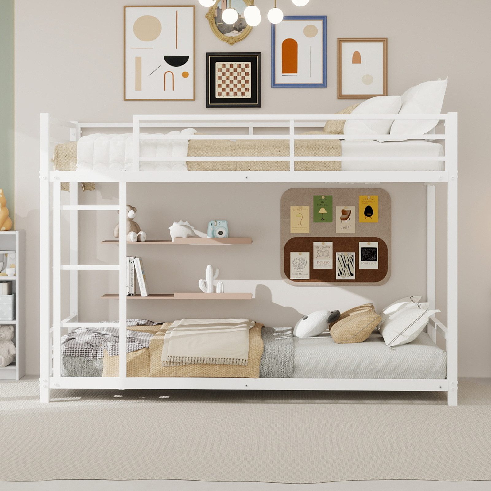 OYRREU Etagenbett Metall-Etagenbett Geeignete Matratzengröße: 90 x 190 cm