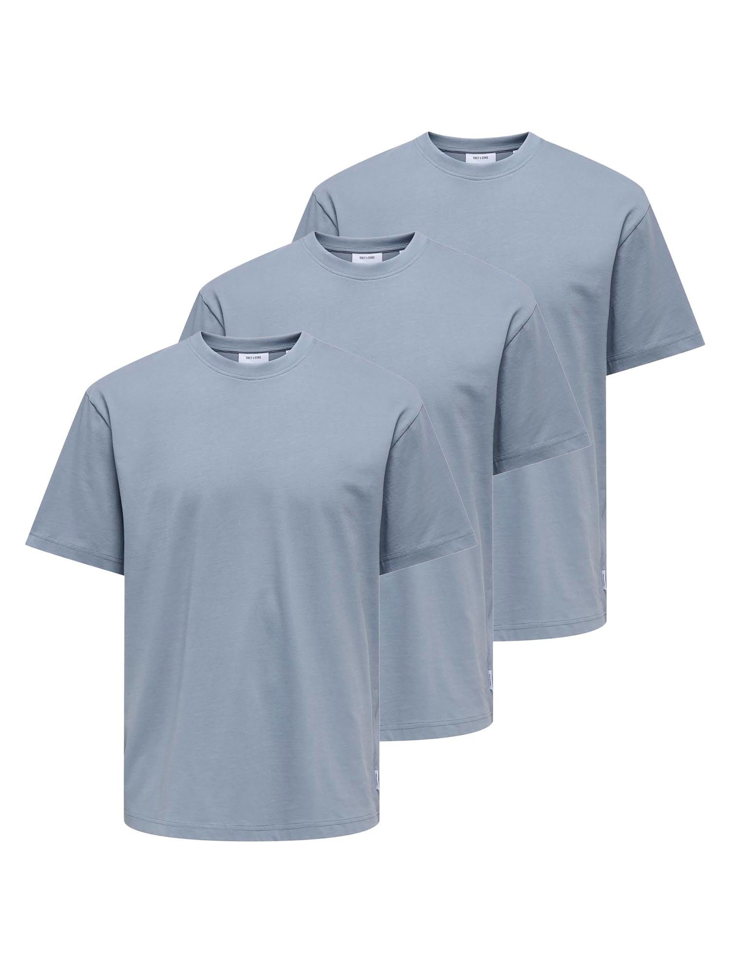 ONLY & SONS T-Shirt 3er Pack Onsfred (Spar-Set, 3-tlg) T-Shirt - Baumwolle - Atmungsaktiv - Locker geschnitten