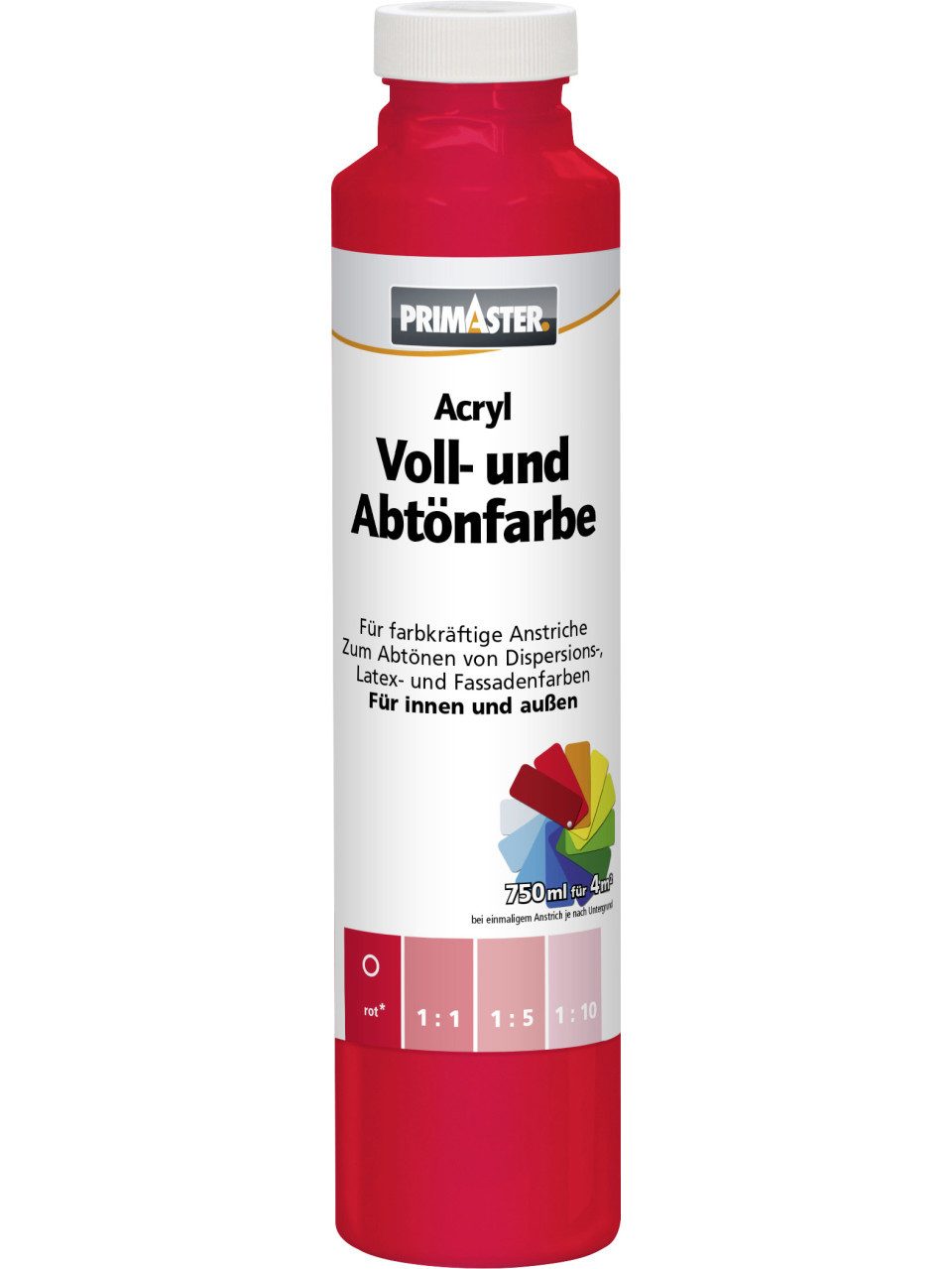 Primaster Vollton- und Abtönfarbe Primaster Voll- und Abtönfarbe 750 ml rot matt