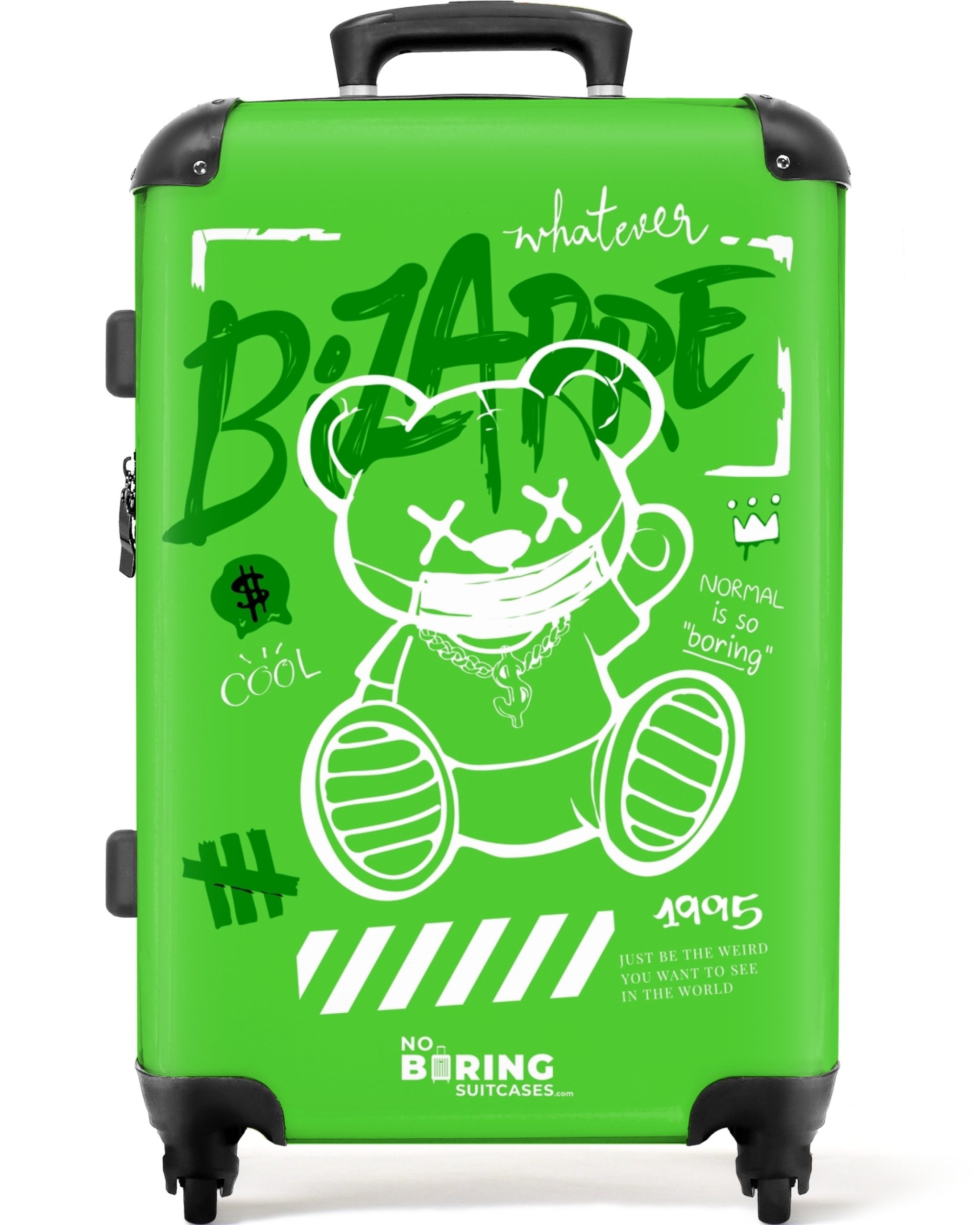NoBoringSuitcases.com© Hartschalen-Trolley Weiße Silhouette eines Teddybäre günstig online kaufen