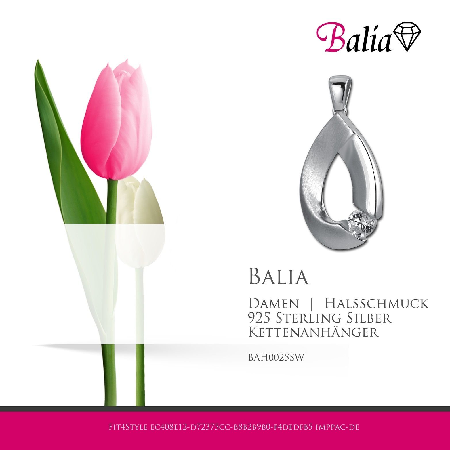 Balia Silber für Kettenanhänger Kettenanhänger 925 (Big) 3,2cm, 925 ca. Damen Balia Kettenanhänger Silber, Sterling