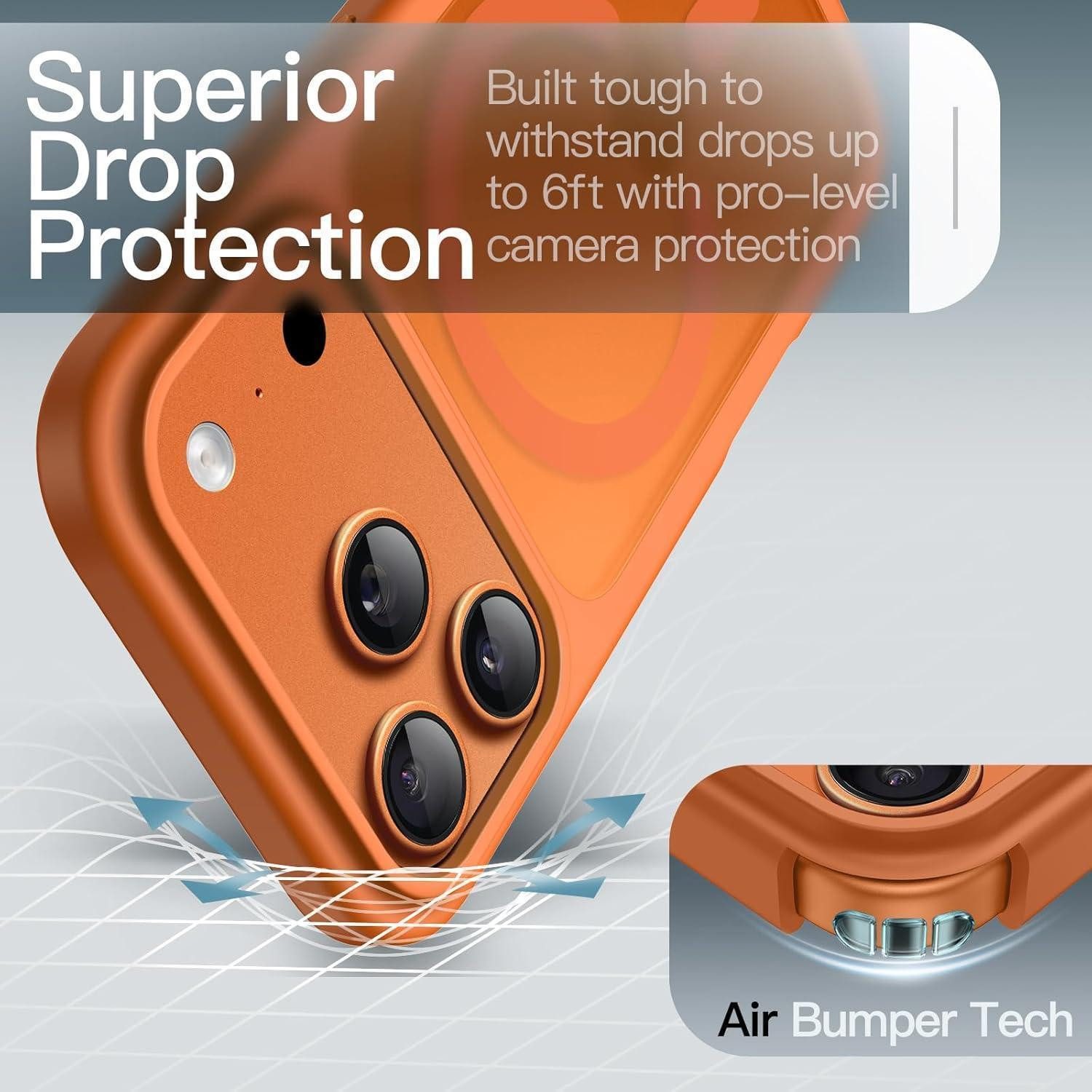 LuxusKollektion Smartphone-Hülle Handyhülle iPhone 17 Pro Max MagSafe Stoßfest Dünn Orange – Bild 4 von 5