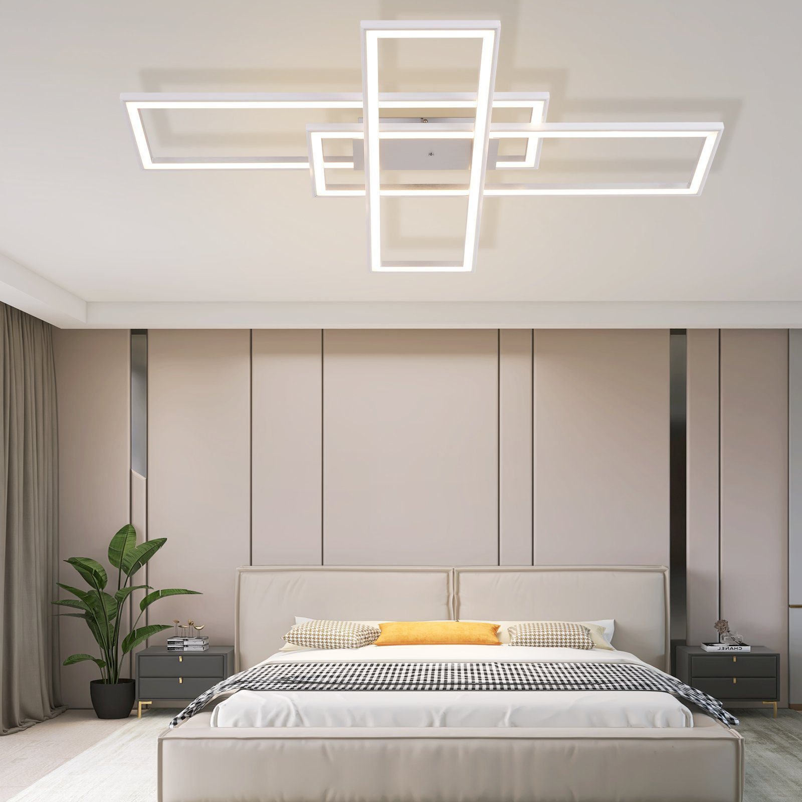 fest Schlafzimmerlampe mit RGB, 50W Deckenleuchte RGB, Dimmbar integriert, LED ZMH LED Fernbedienung