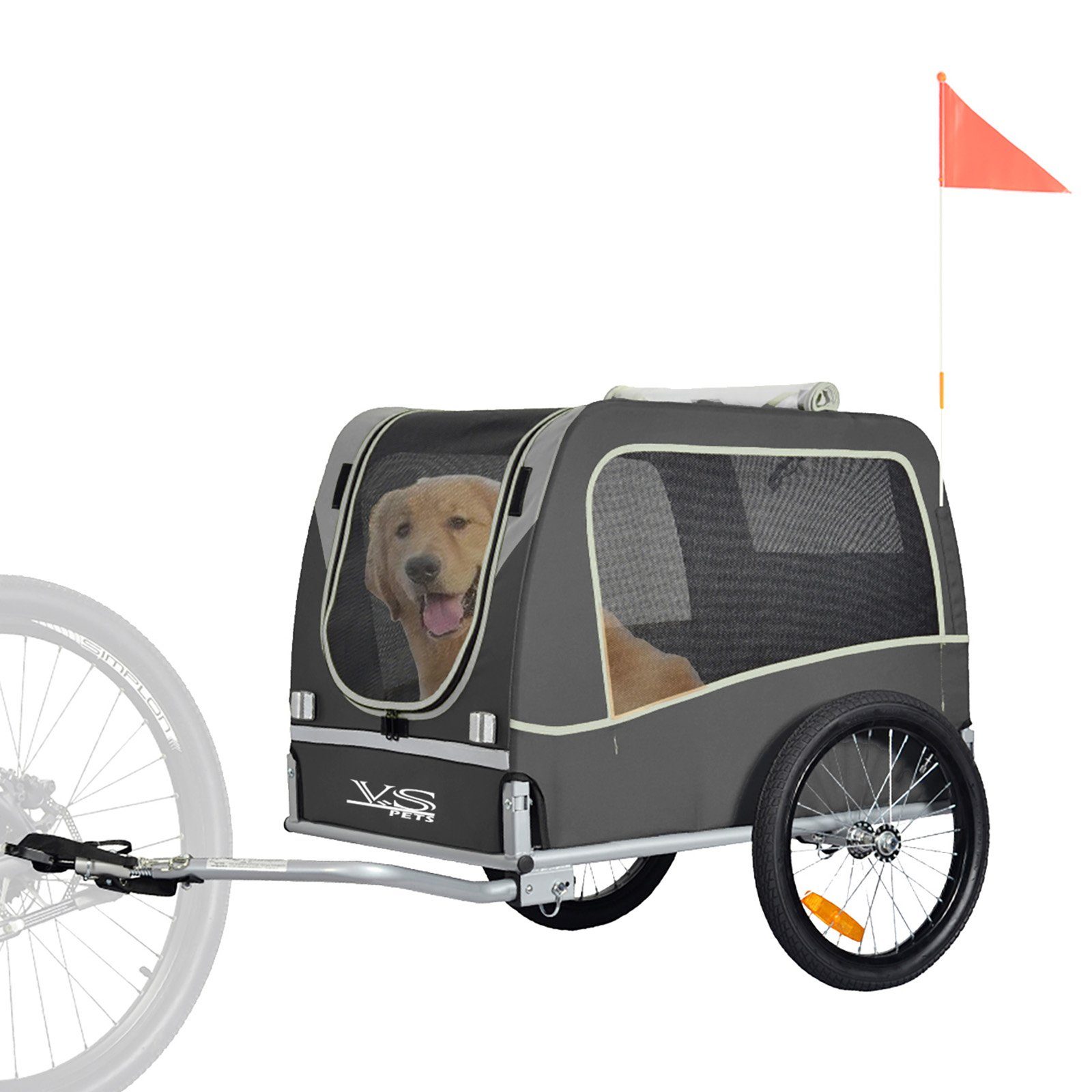 TIGGO Fahrradhundeanhänger Tiggo VS Classical Hundeanhänger Fahrradanhänger für Hunde bis 30 kg, Geeignet für einen Hund bis 30 kg oder mehrere kleine Hunde.
