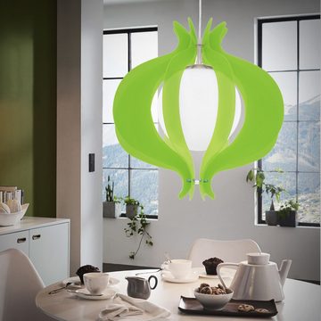 EGLO Pendelleuchte, Leuchtmittel nicht inklusive, Pendelleuchte Wohnzimmerlampe Glaskugel Metall grün nickel H 110 cm