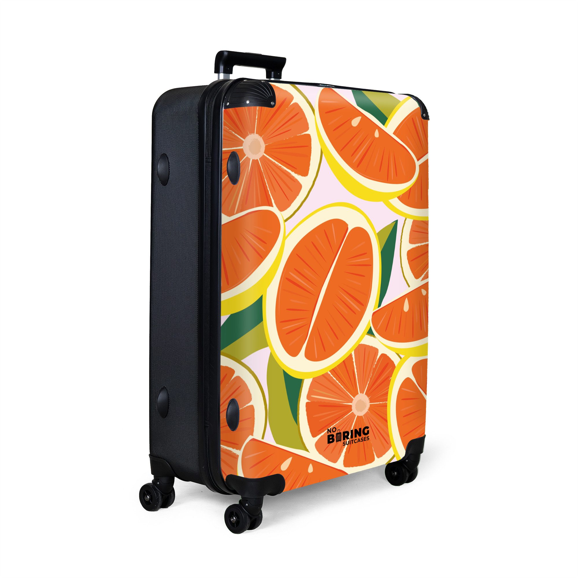 NoBoringSuitcases.com© Hartschalen-Trolley Rosa mit Orangen 77 günstig online kaufen
