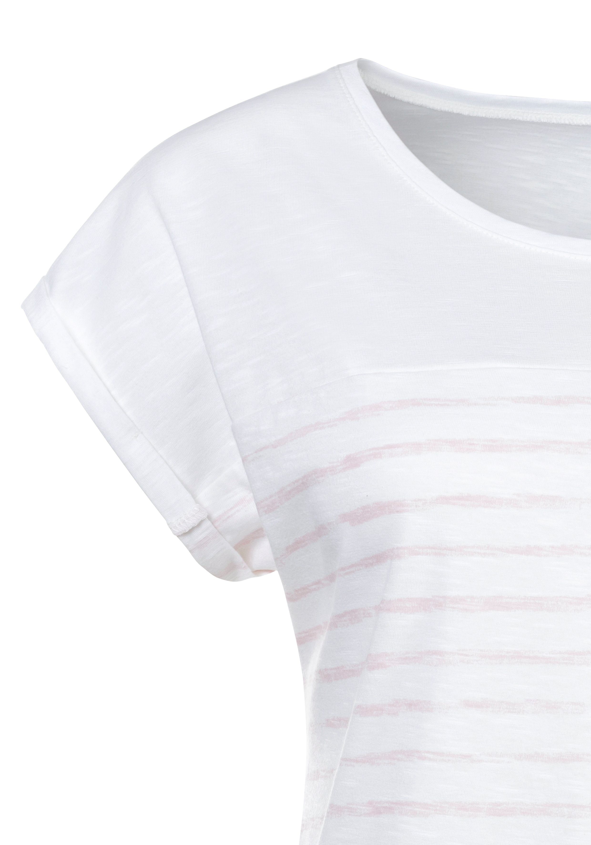 Beachtime T-Shirt mit Streifendesign aus weicher Baumwoll-Qualität