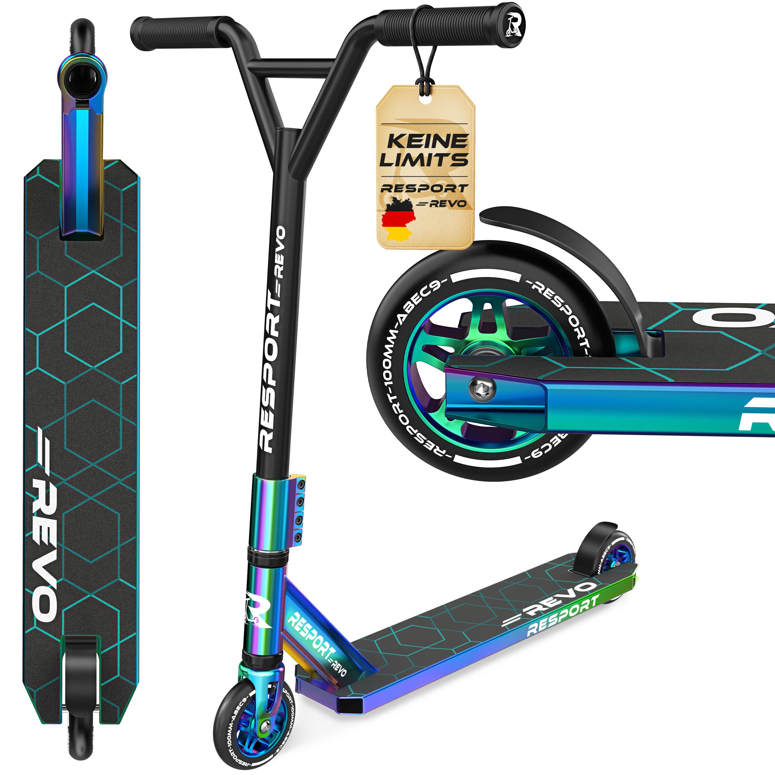 Cityroller RE:SPORT® Revo Stunt Scooter inkl. Ständer ABEC 9 Kugellagern 100mm