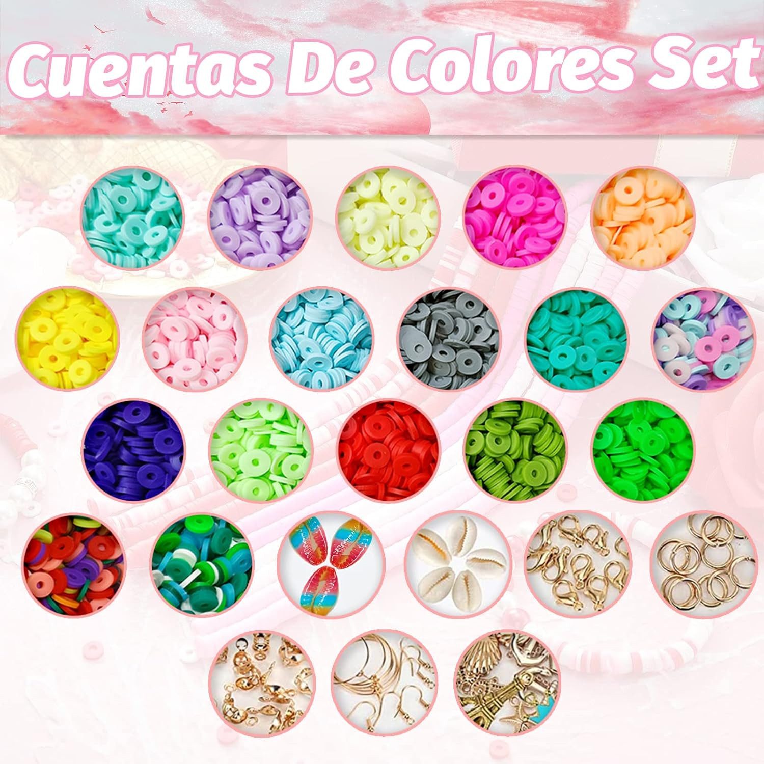 LA CUTE Perlenarmband Set DIY Perlen Schmuckset für kreative Bastelprojekte Schmuckherstellung (DIY Schmuckset für Kinder und Erwachsene, enthält Perlen, Fäden, – Bild 2 von 5