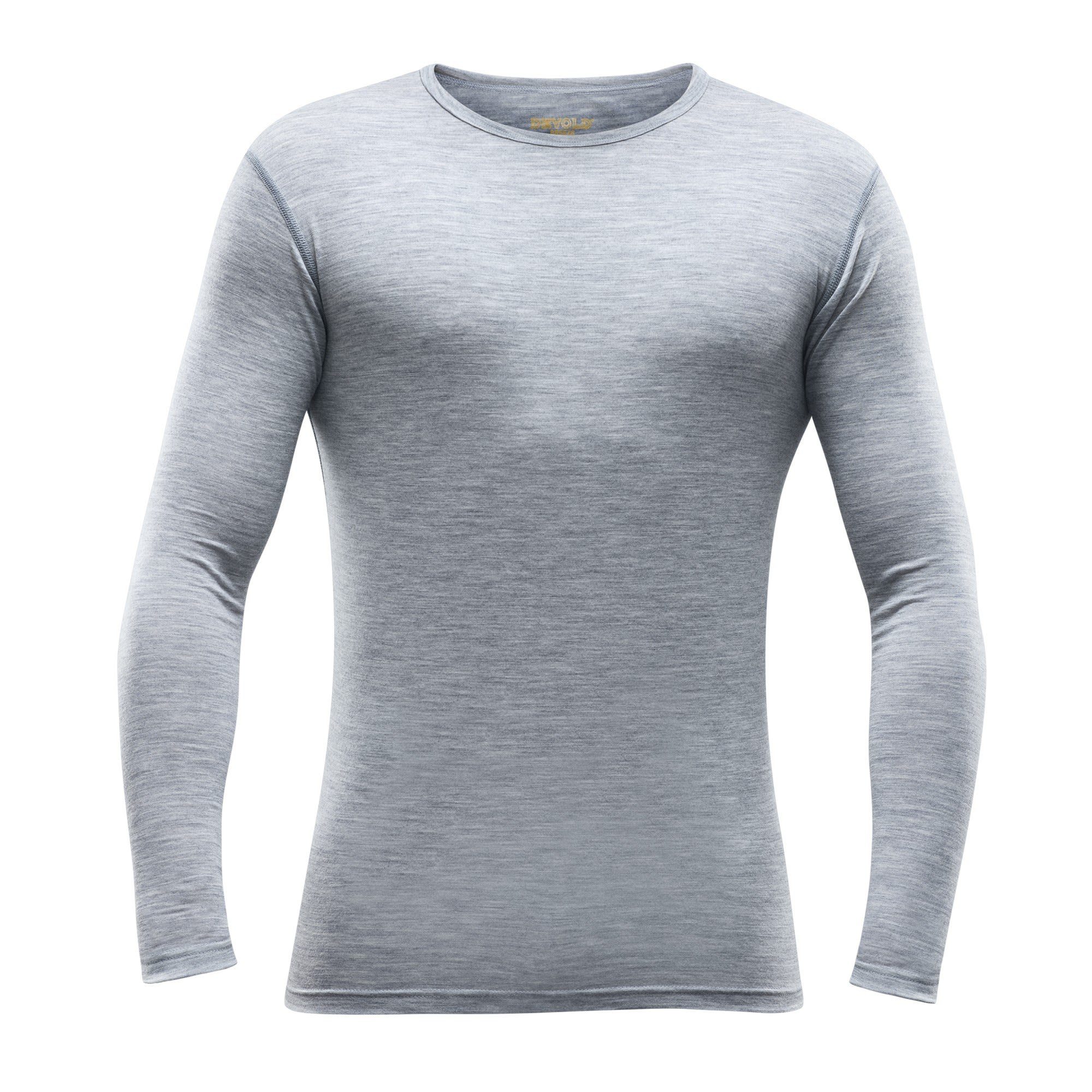 Devold Langarmbluse Breeze Grey 150 M Shirt Devold Herren Melange Merino