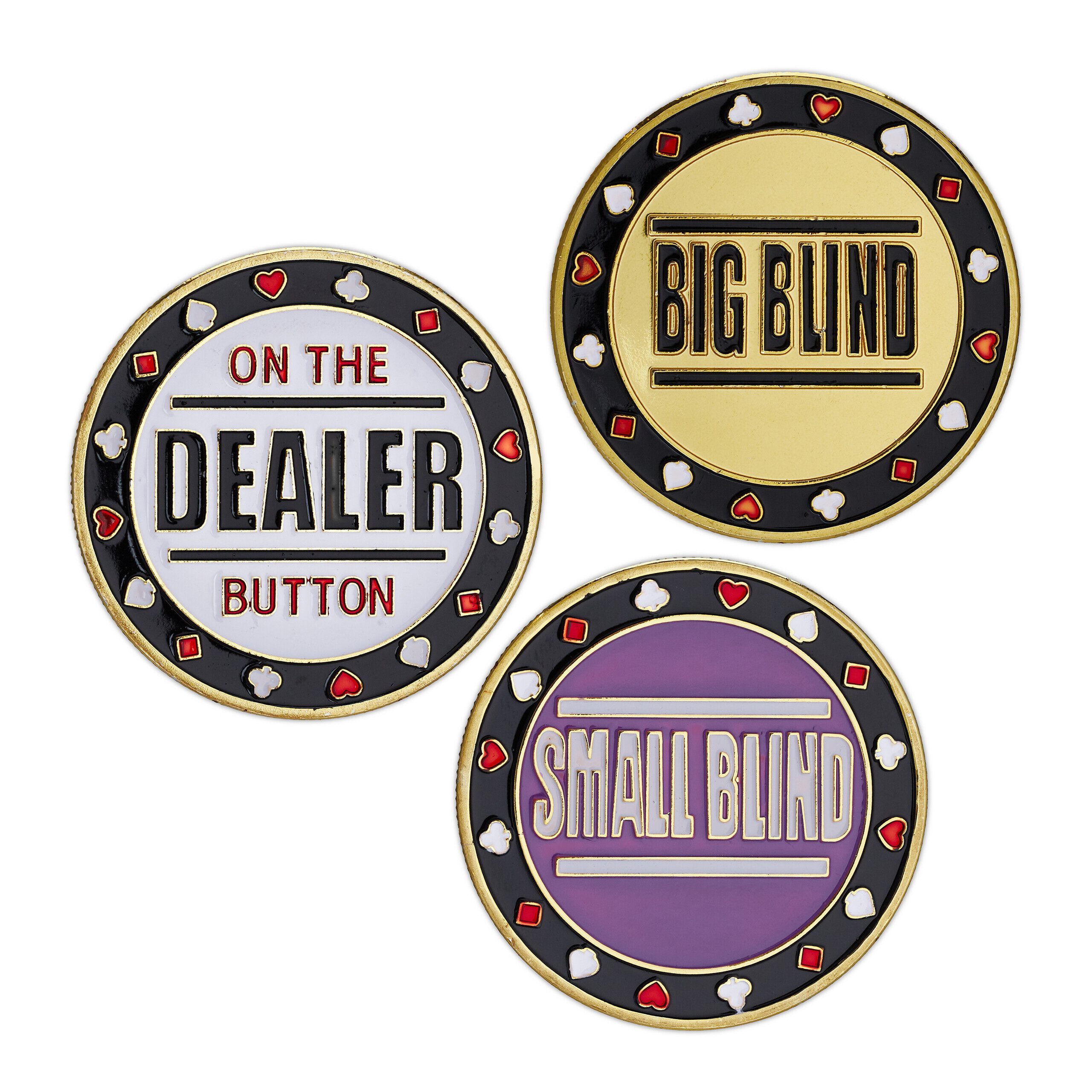 relaxdays Spiel Poker Button Set aus Metall