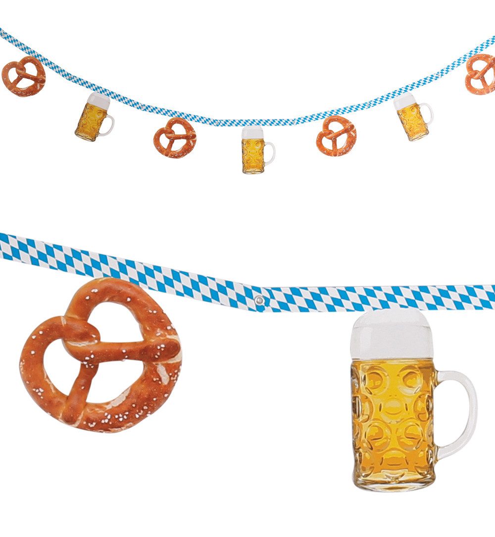 Fries Girlande Bayern Girlande Breze Maßkrug Volksfest Oktoberfest Party 5 m, 5 m Lang