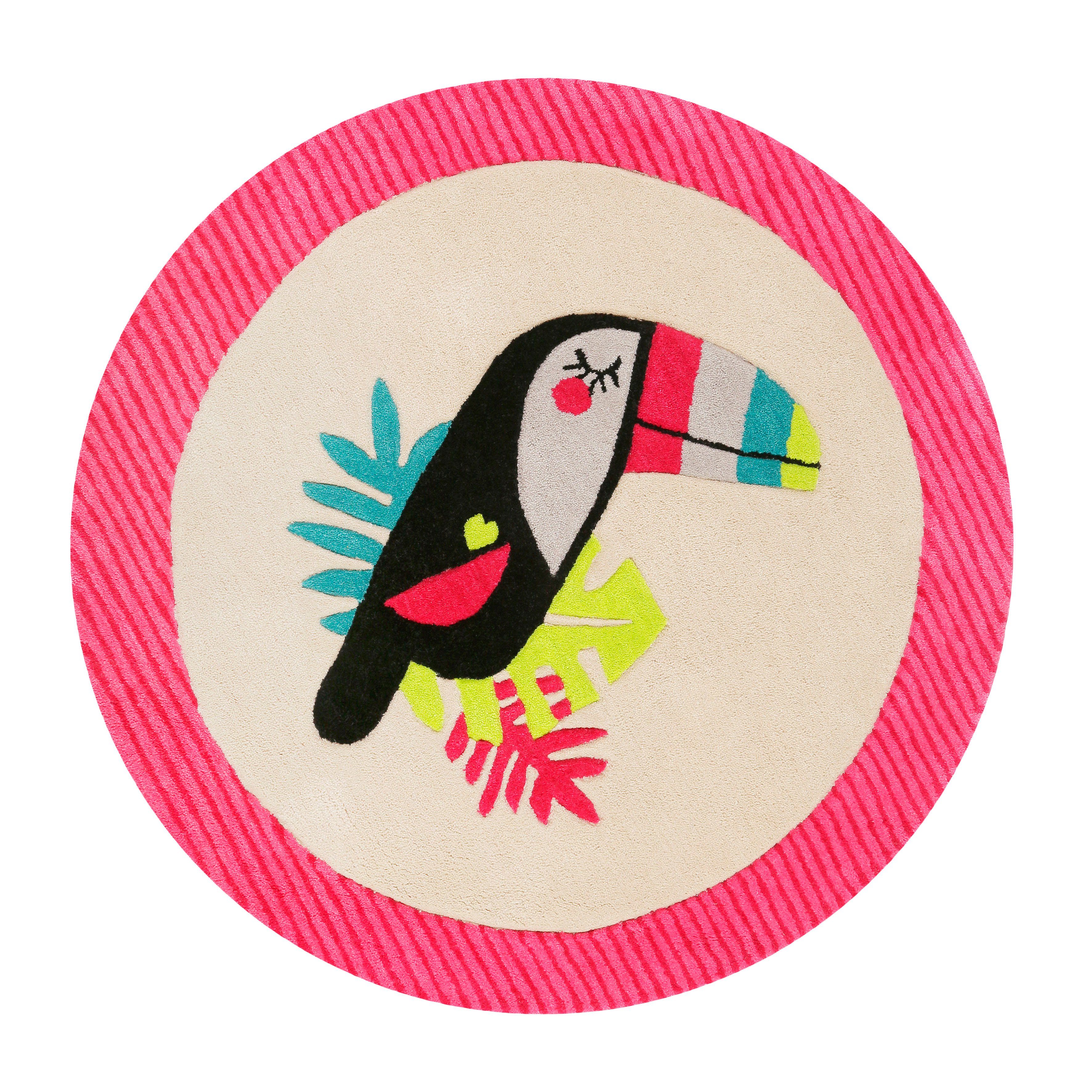 Esprit Kinderteppich E-Toucan ESP-4373, rund, Höhe: 9 mm, besonders weich, Motiv Toucan