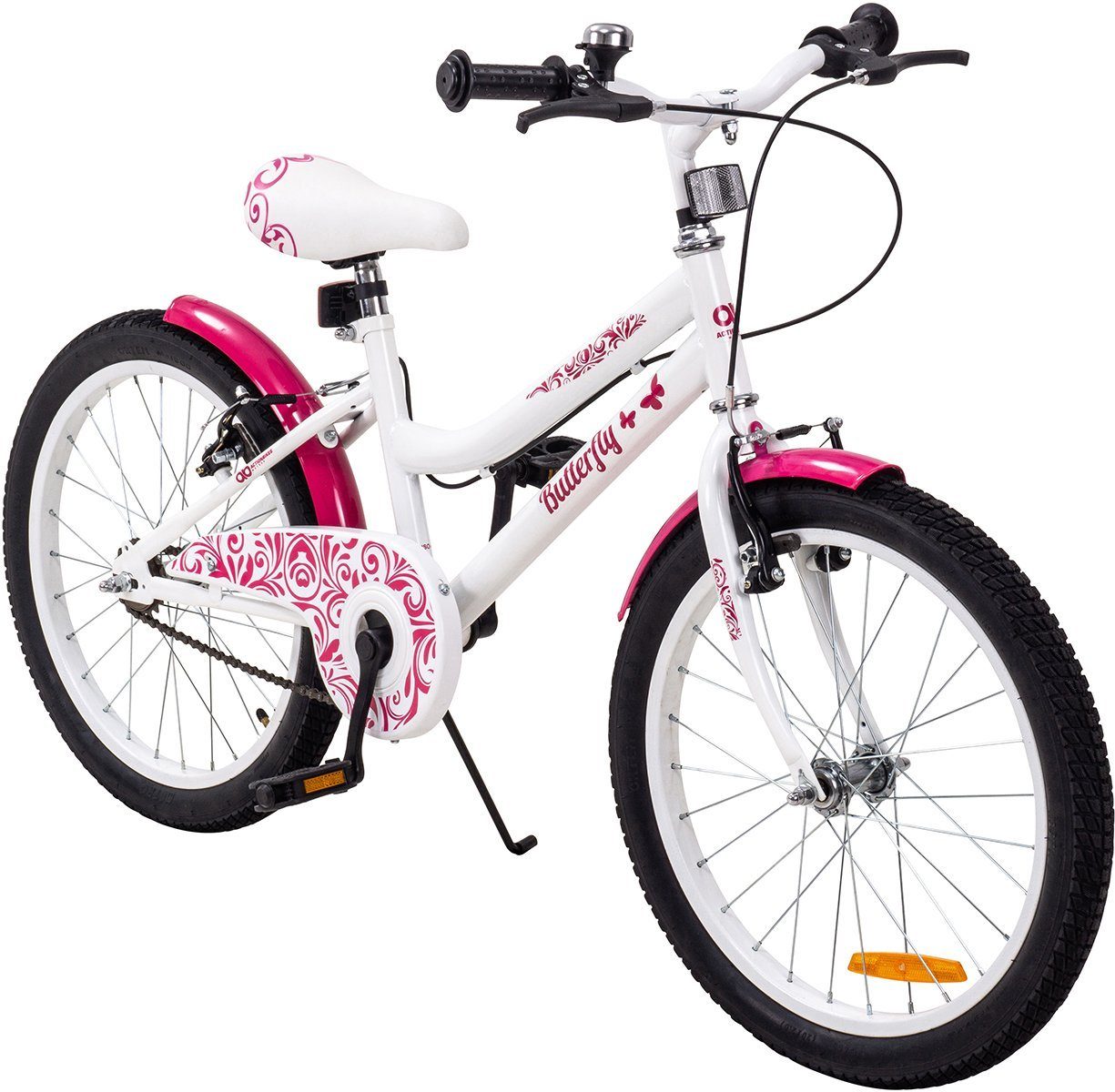 Actionbikes Motors Kinderfahrrad »Butterfly«, 1 Gang, ohne Schaltung,  Kinderfahrrad 20 Zoll - Mädchen Fahrrad - ab