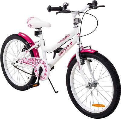 Actionbikes Motors Kinderfahrrad »Mädchen Kinder Fahrrad Butterfly in Pink - mit Antirutschgriffen«, 1 Gang, ohne Schaltung, 20" Kinder Bike - BMX - V-Brakes - Trapezrahmen