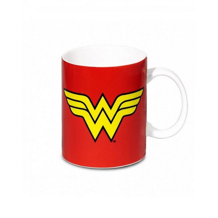 Horror-Shop Geschirr-Set Rote Wonder Woman Logo Lieblingstasse für Fans & S Keramik