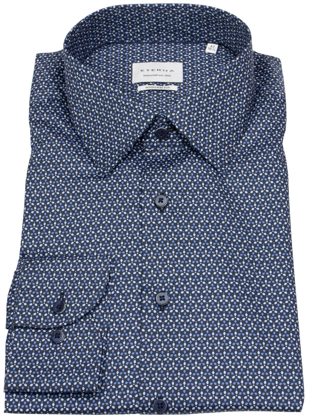 Eterna Langarmhemd Modern Fit leicht tailliert bügelfrei Kentkragen günstig online kaufen