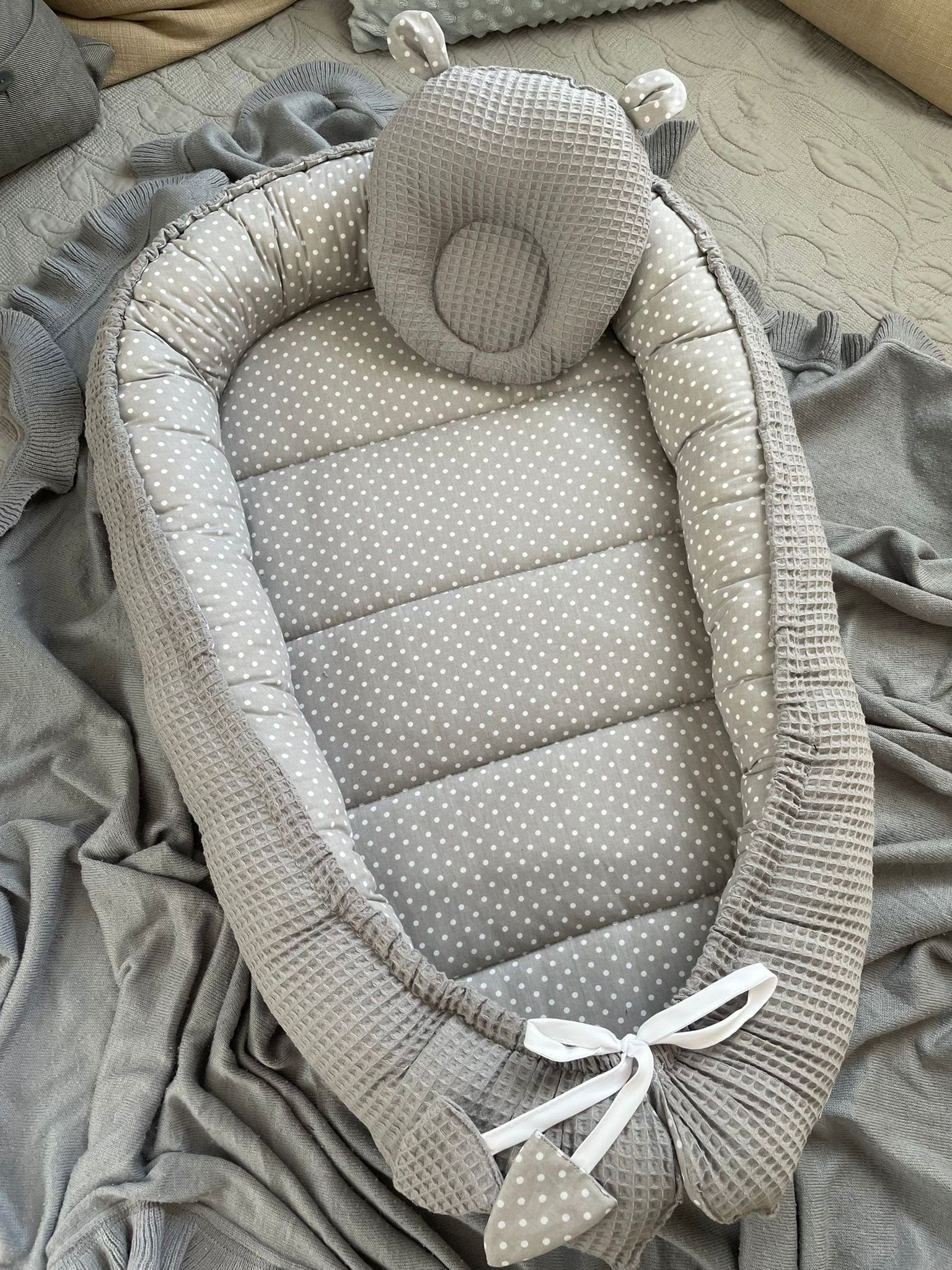 Loolay Bettnestchen WAFFELPIQUE Baumwolle BABYNEST Babykokon Neugeborene Ba günstig online kaufen