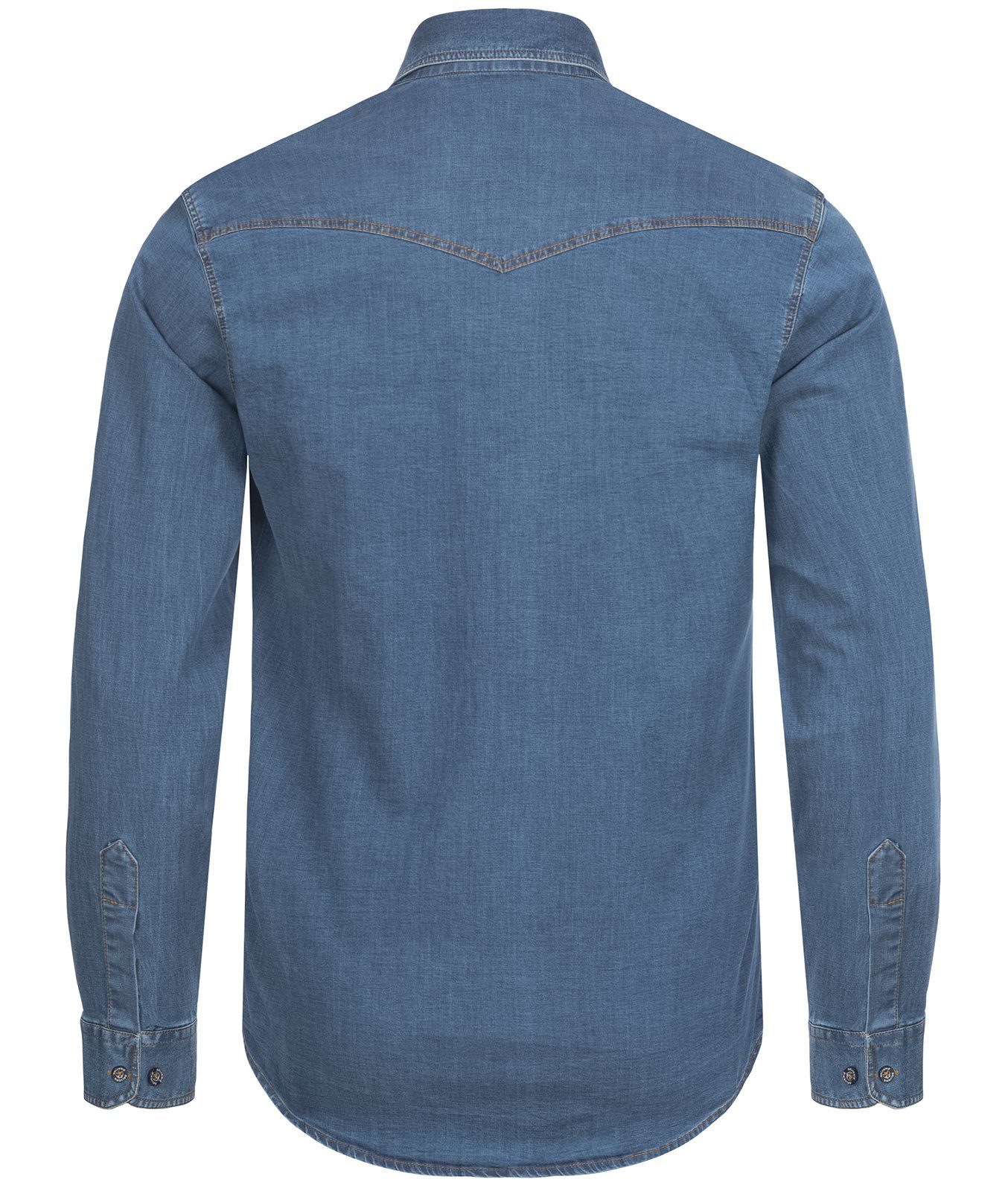 Gelverie Jeanshemd Herren Jeanshemd Hellblau GH-104
