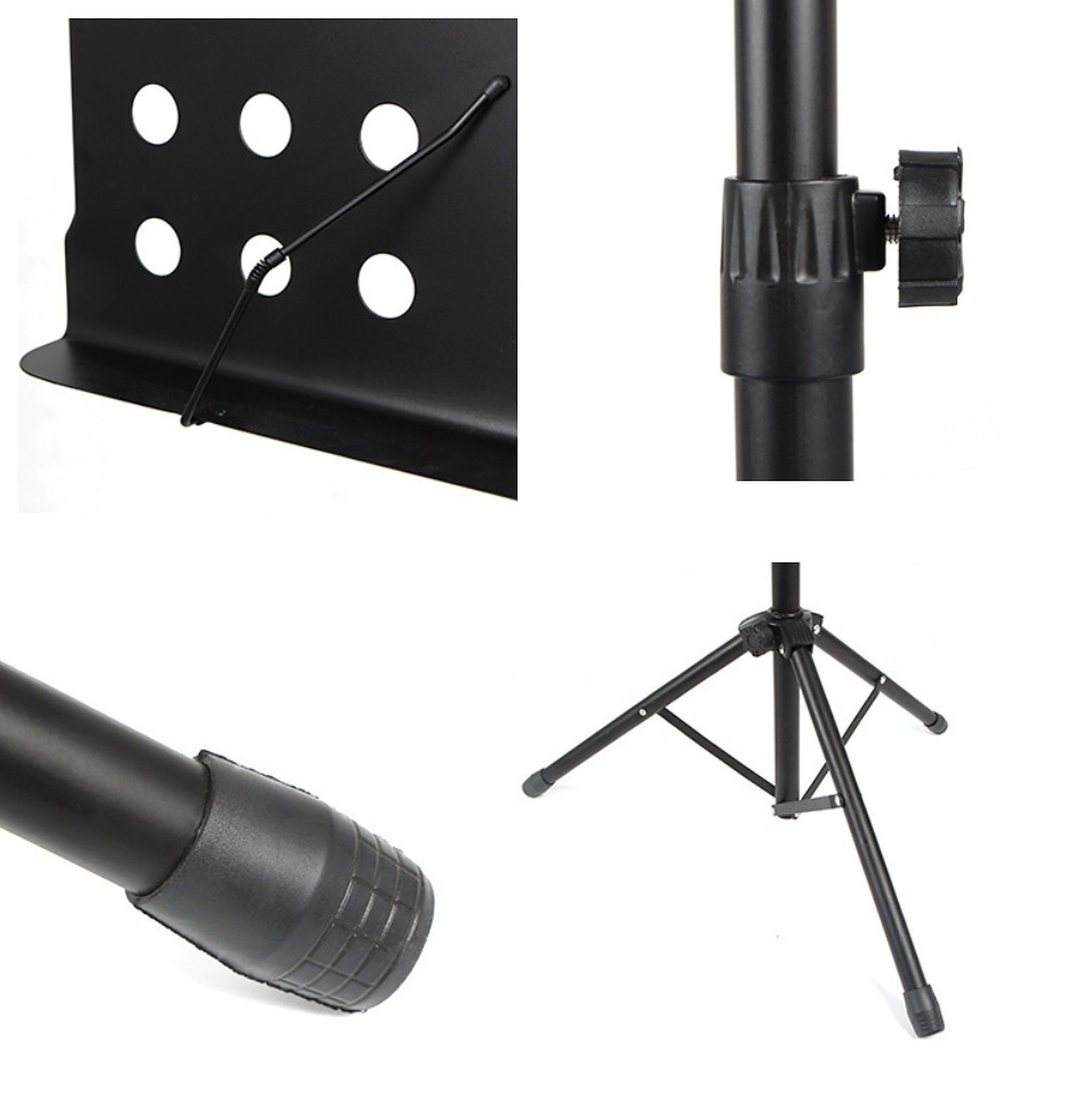 BAYLI Regal 50 - 165cm höhenverstellbarer Notenständer, Musikständer in Schwarz