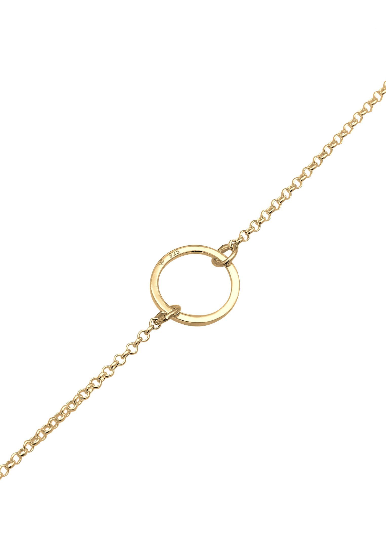 Elli Collier Choker Anhänger Kreis Gold Rund Silber 925