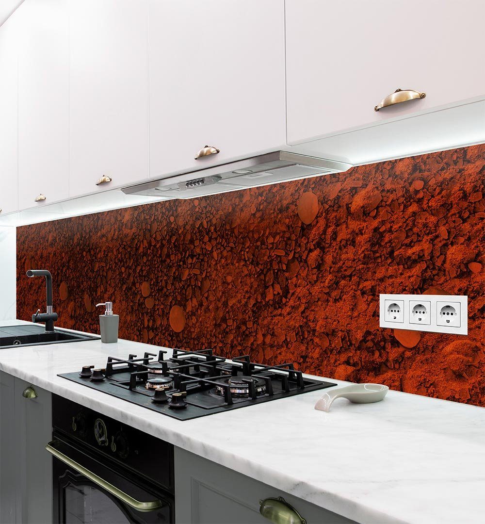 MyMaxxi Dekorationsfolie Küchenrückwand roter Stein selbstklebend Spritzschutz Folie