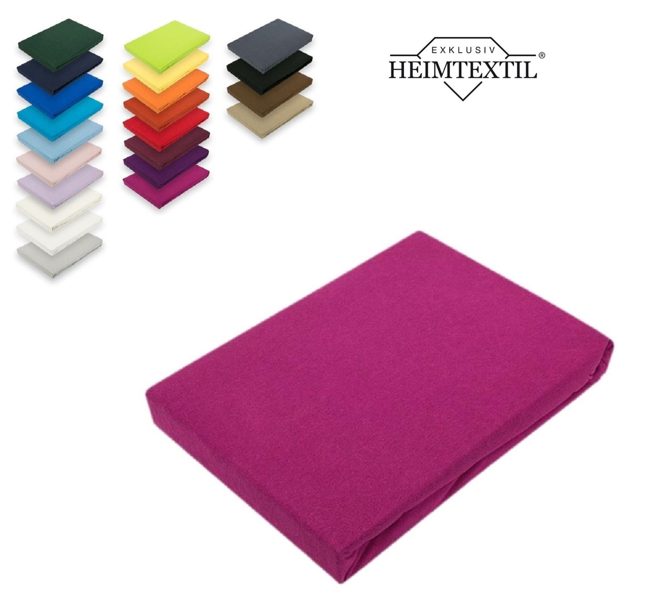 EXKLUSIV HEIMTEXTIL Spannbettlaken Marke Jersey Spannbettlaken Spannbetttuch Bettlaken Rundumgummizug, Jersey, Gummizug: rundum, (1 Stück), mit Rundumgummizug