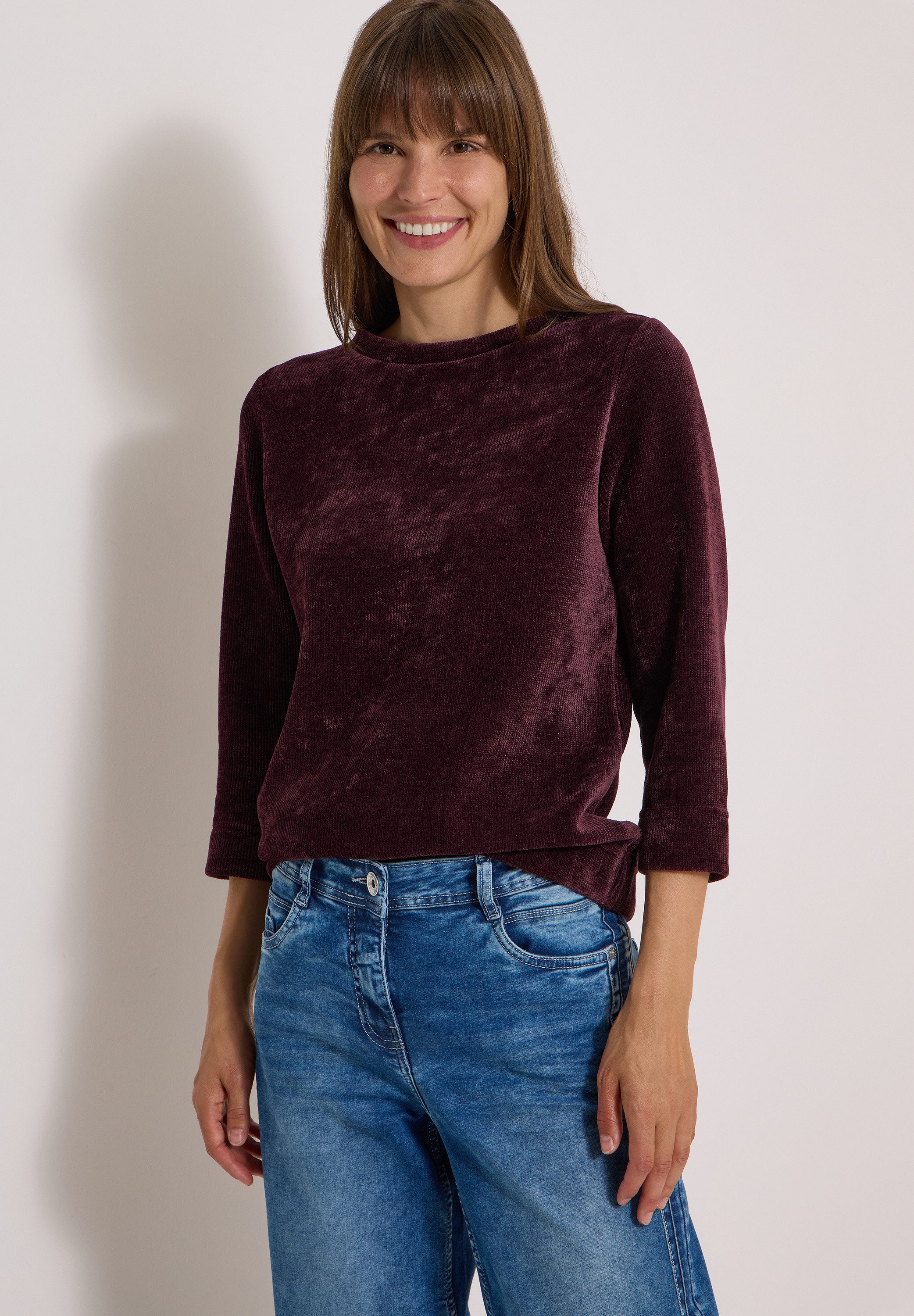 CECIL 3/4-Arm-Shirt in Cord-Optik