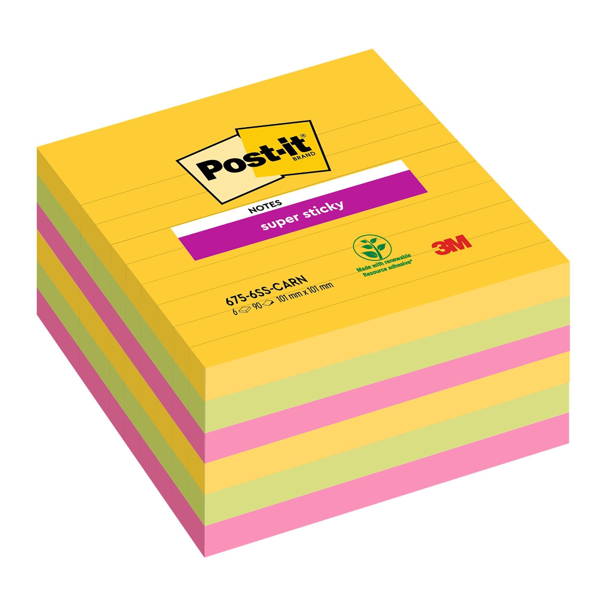 Postit® Ersatzmine Postit Haftnotizen Super Sticky Notes, 101x101 mm