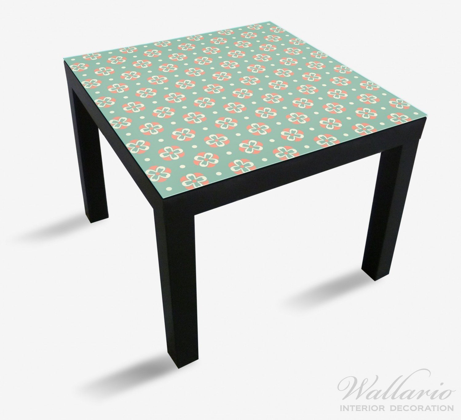 rot - Muster weiß St), für grün geeignet Blütenblätter Ikea Lack Wallario Tisch in (1 Tischplatte auf