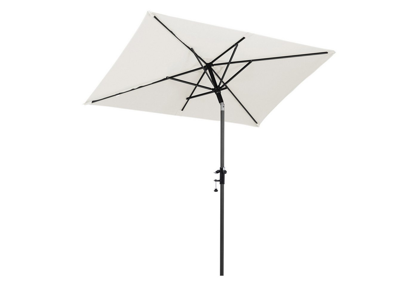 Sekey Balkonschirm 200 x 125 cm Rechteckiger Sonnenschirm mit Schnellöffnungs-Knopf UV50+, LxB: 200,00x125,00 cm, mit/ohne Balkongeländer, Windfest, Kippbar, für Balkon