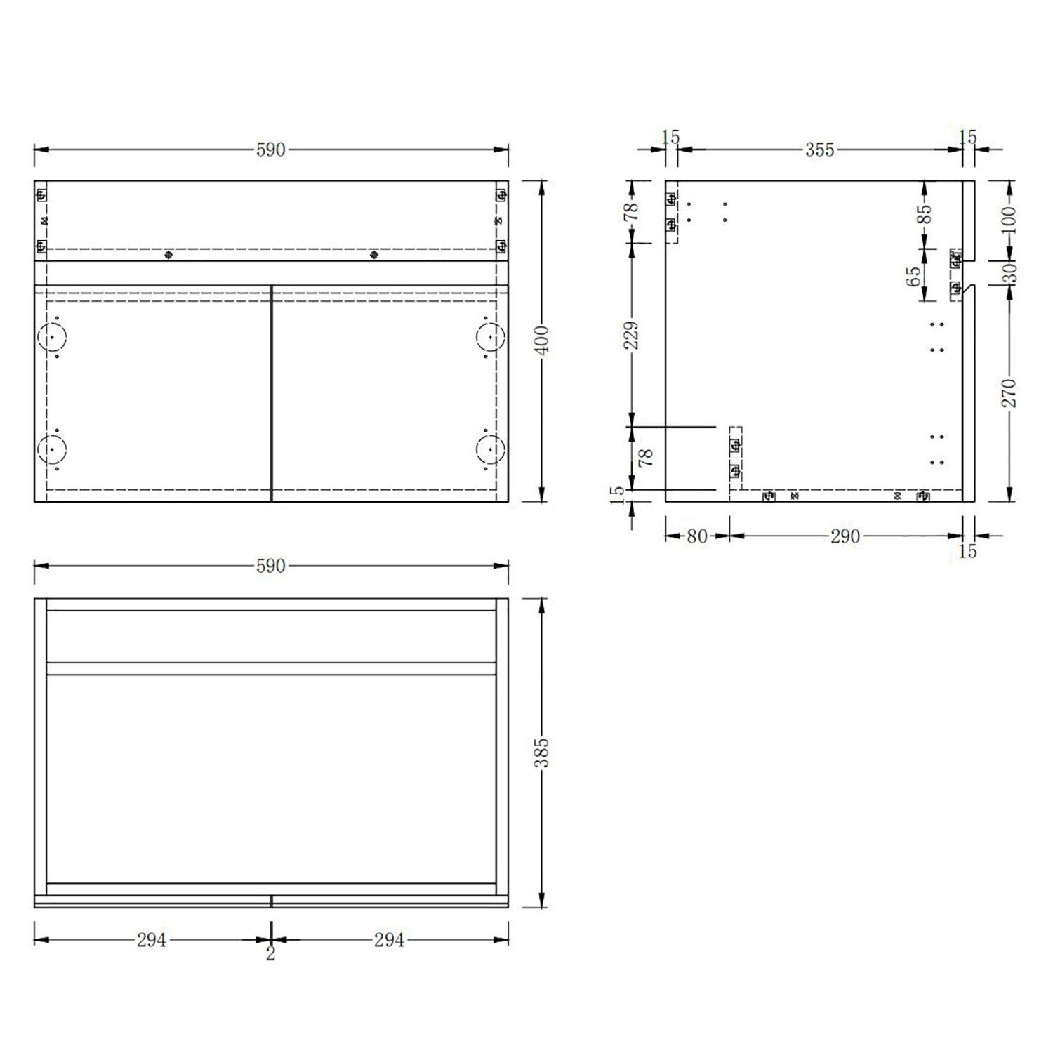 duschspa Waschtisch Unterschrank Waschbeckenunterschrank Waschtischunterschrank Badschrank, Hängeschrank 50-120 cm – Bild 4 von 5
