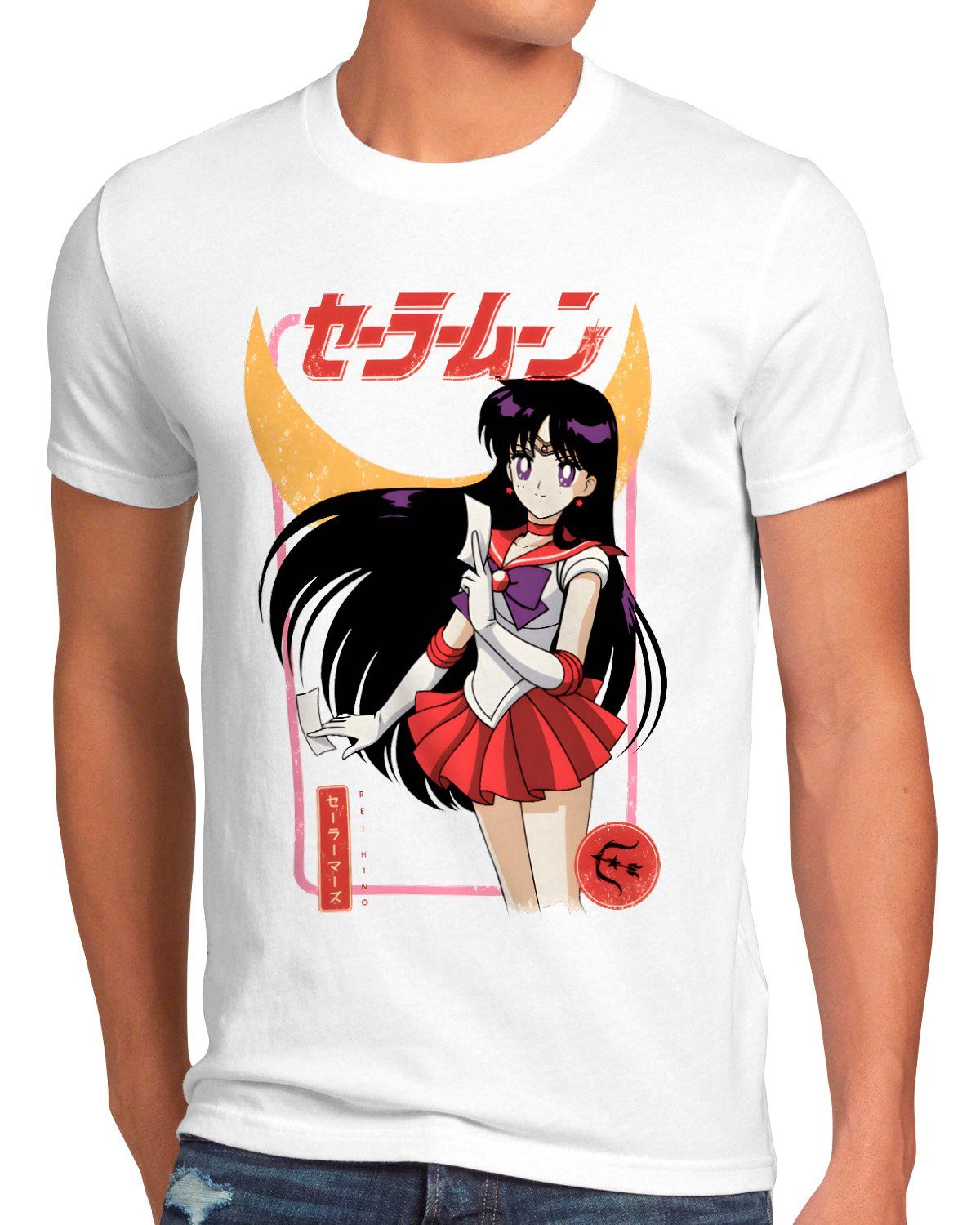 manga Herren cosplay style3 sailor Rei Hino crystal Mars anime moon T-Shirt Print-Shirt