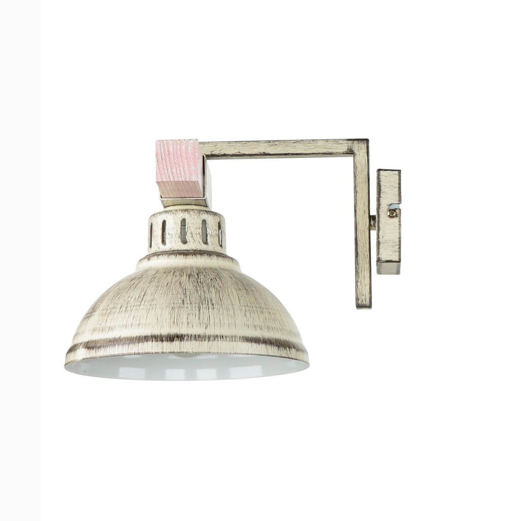 Licht-Erlebnisse Wandleuchte Küche Vintage Leuchtmittel, Vintage rustikal Lampe Holz HAKON, Wandlampe Weiß Metall ohne Shabby