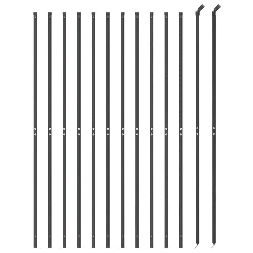 vidaXL Gartenzaun Maschendrahtzaun mit Bodenflansch Anthrazit 1,4x25 m, (1-St)