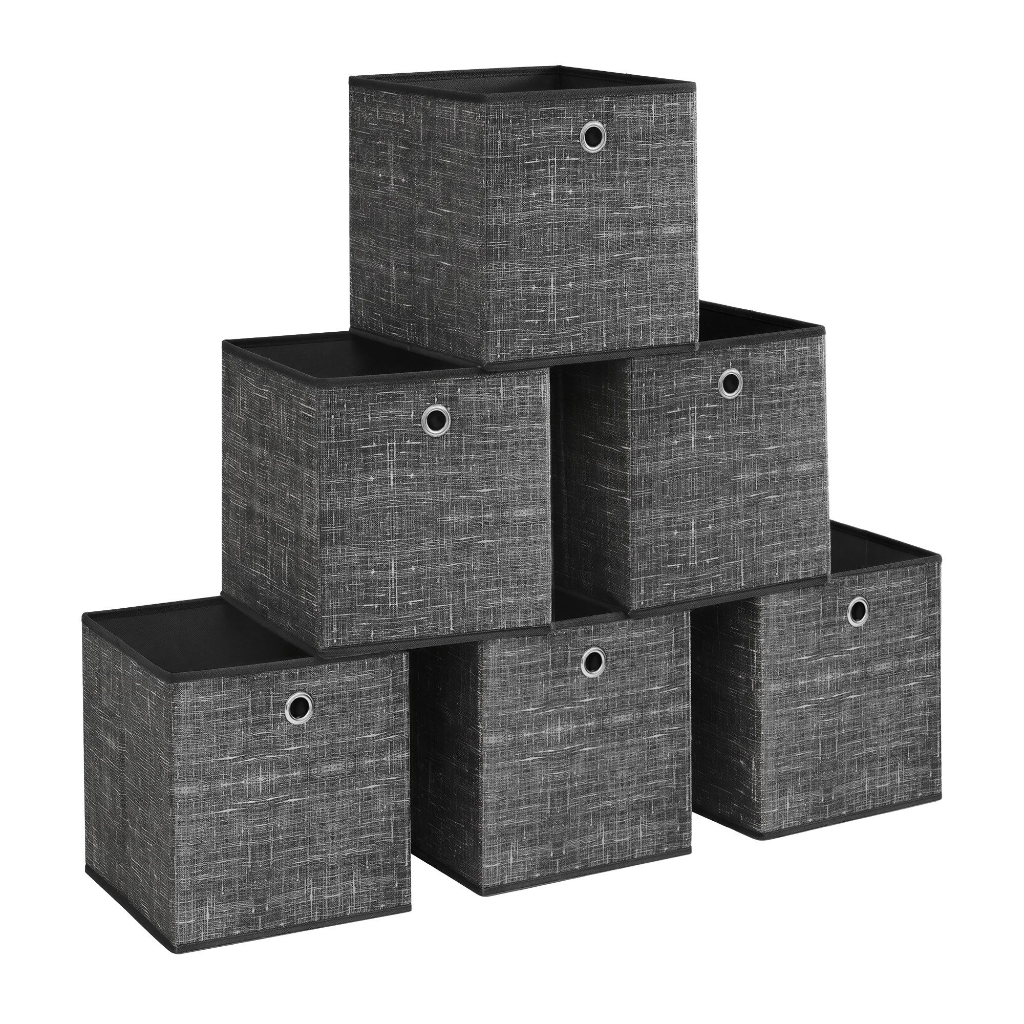 SONGMICS Aufbewahrungsbox Aufbewahrungsboxen, stoff, Ordnungsboxen, Organizer (Aufbewahrung, Organizer, für Würfelregal, mit Griff), 6er Set, aus Vliesstoff mit Griff, 26 x 26 x 28 cm