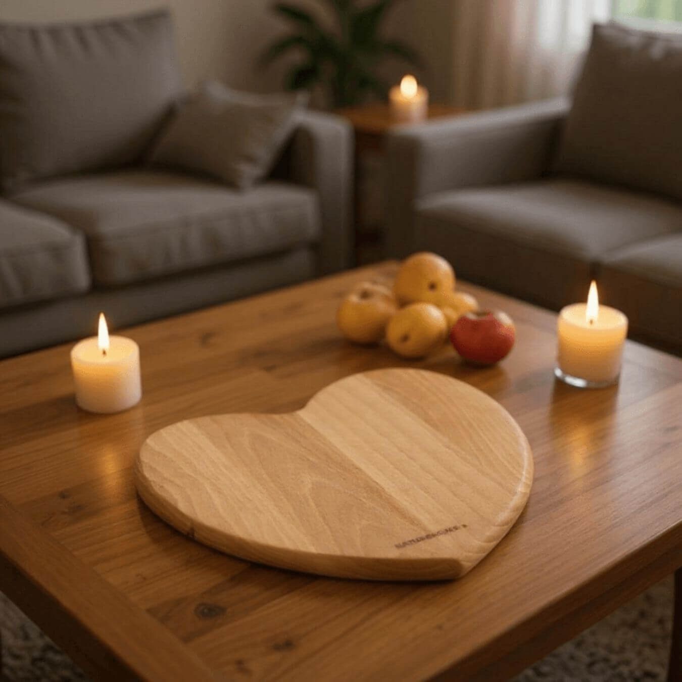 NATUREHOME Schneidebrett Schneidebrett Herz Buche 22,5x24x1,5cm, Holz, (1-St), nachhaltig, handarbeit, langlebig, lebensmittelecht