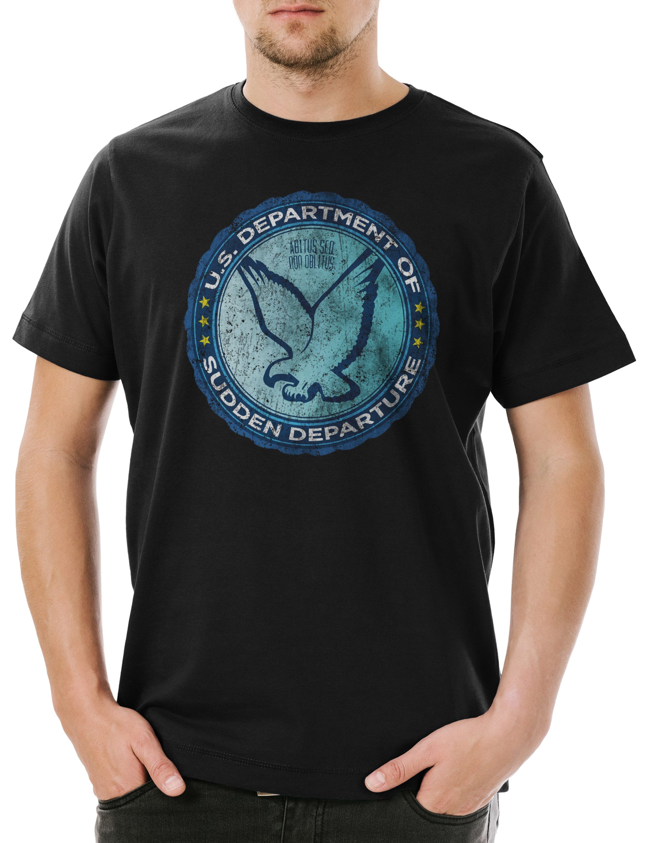 Print-Shirt U.S. Department Of Sudden Departure Herren T-Shirt The Zeichen Logo