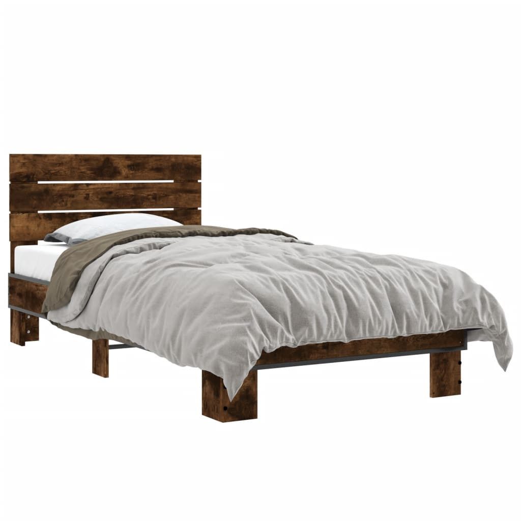 vidaXL Bett Bettgestell Räuchereiche 75x190 cm günstig online kaufen