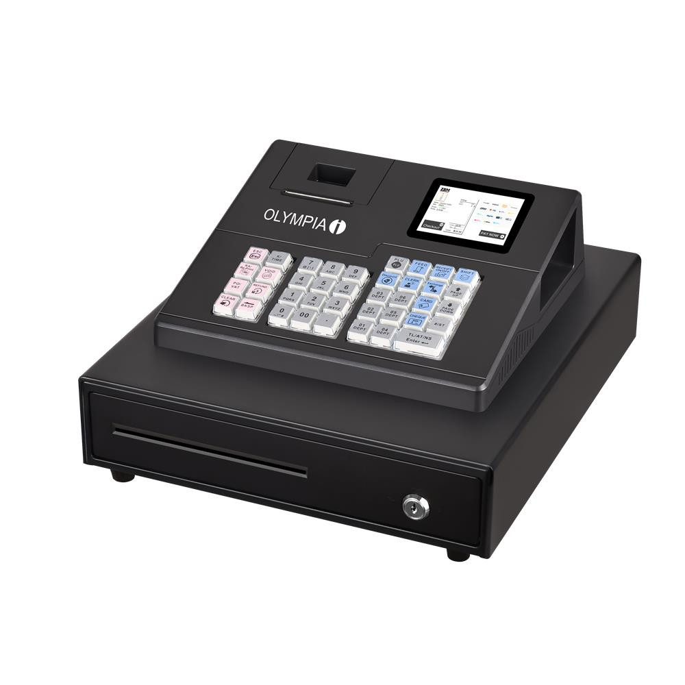OLYMPIA OFFICE Registrierkasse K100, Kasse, Kassensystem für Restaurant, Gastronomie, schwarz